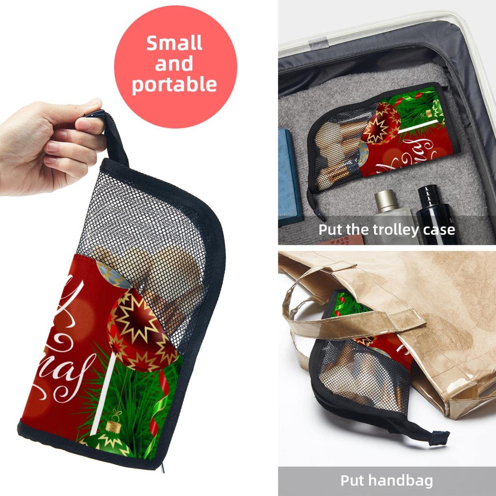 12-Piece Makeup Brush Organizer Bag with Christmas Card - Portable Travel Makeup Brush Holder Case for Professional Artists & Beginners (Perfect for Holiday Gifts, Travel, Salon & Home Makeup Storage)