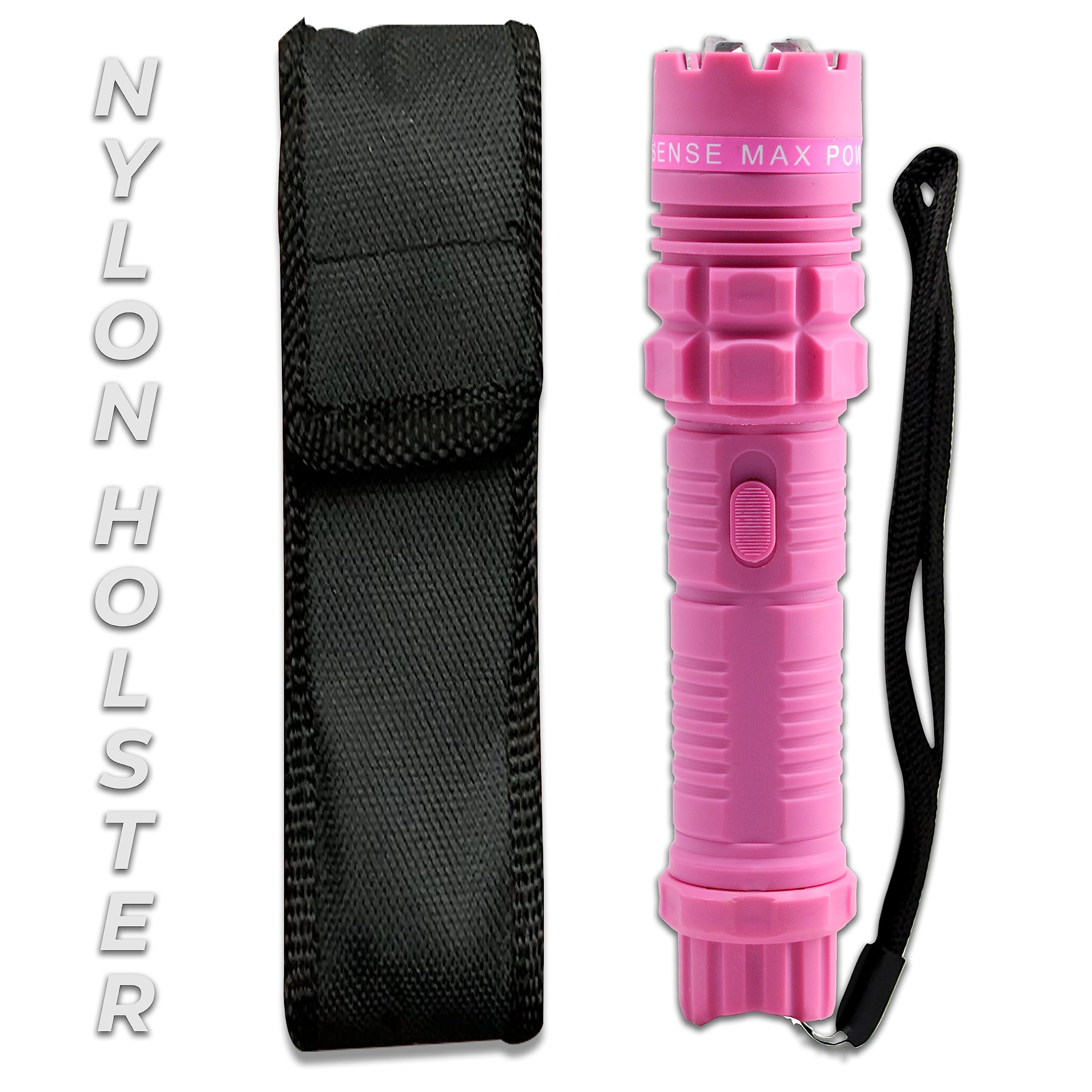 12-Pack Heavy Duty Police Grade Stun Gun with Bright LED Flashlight - 3 Modes, High Voltage Self Defense Weapon, Rechargeable - Perfect for Home Security, Night Patrol & Personal Protection