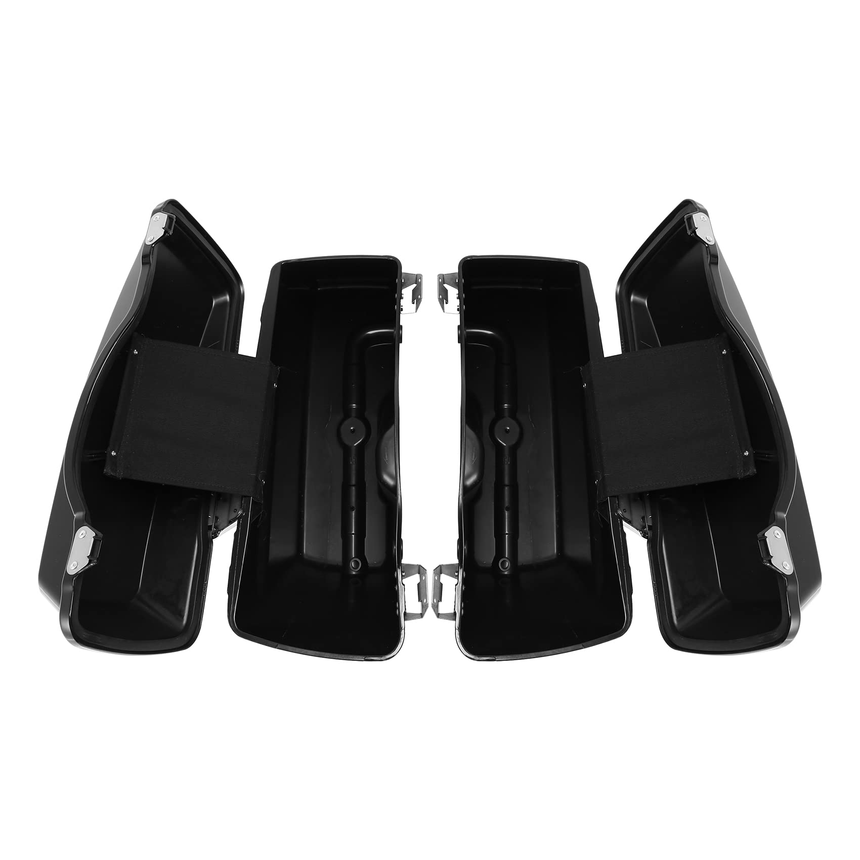 Premium Matte Black Hard Saddlebags & Trunk for Harley Touring Models (Road King, Street Glide, Ultra Classic FLHT/FLHR/FLHX) 1994-2013 - Waterproof Motorcycle Luggage for Long Distance Riding & Touring
