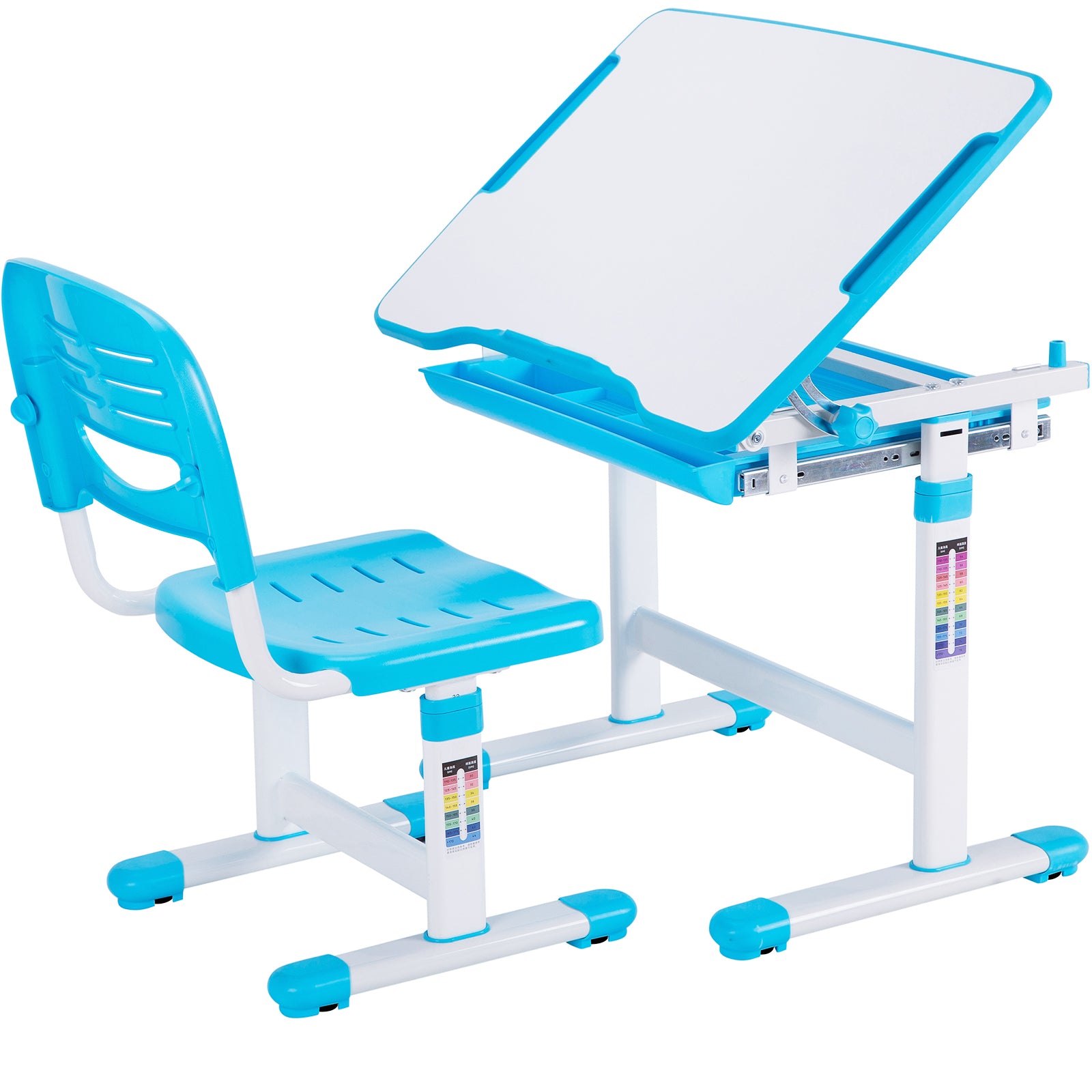 Adjustable Kids Desk and Chair Set - Ergonomic Height Adjustable Study Table with Chair for Children - Perfect for Homeschooling, Online Learning & Homework