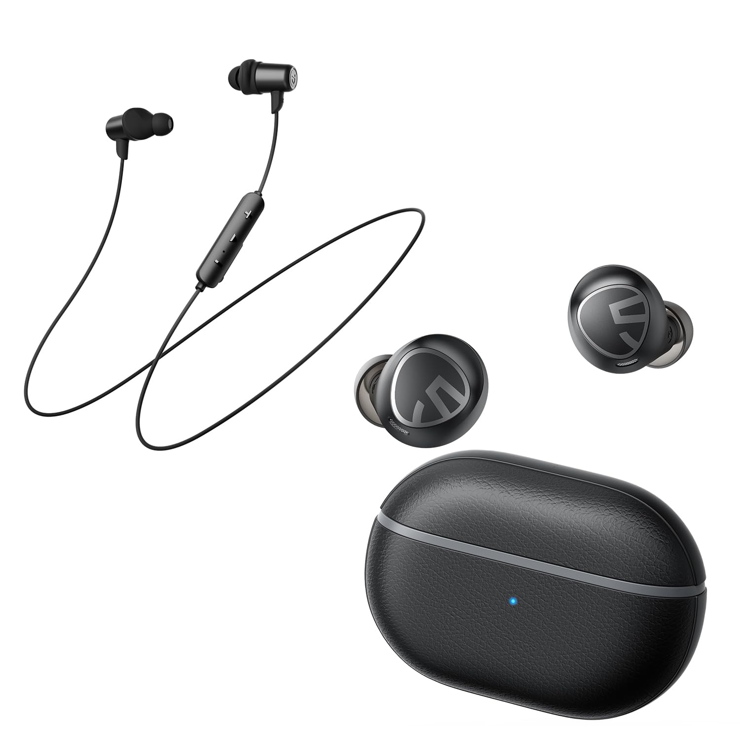 SoundPEATS Q35 HD+ & Free2 Classic Wireless Bluetooth Earbuds - Noise Cancelling Headphones for Gym, Running, Workout & Travel