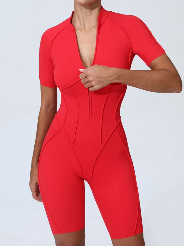 ZASUWA Women's Sexy Zipper Booty Romper Jumpsuit - Clubwear, Night Out, Party Outfit, Bodysuit for Women