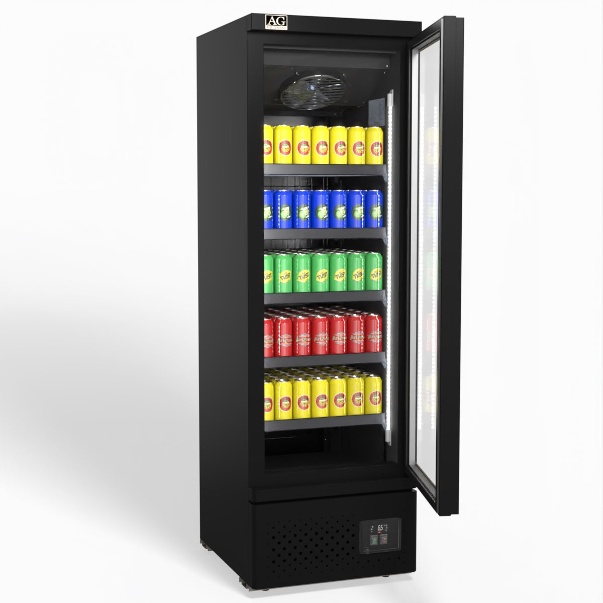 450L Single Glass Door Upright Display Refrigerator for Commercial Use - Perfect for Supermarkets, Convenience Stores, and Restaurants