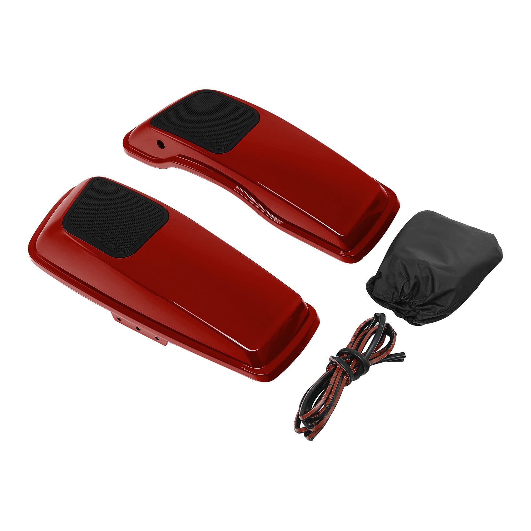 HR3 Color-Matched Wicked Red 6x9 Saddlebag Speaker Lids with Grills for Harley Touring Models (2014+) - Road Glide, Street Glide, Ultra Limited & Electra Glide - Perfect for Upgrading Audio System on Long Rides & Road Trips