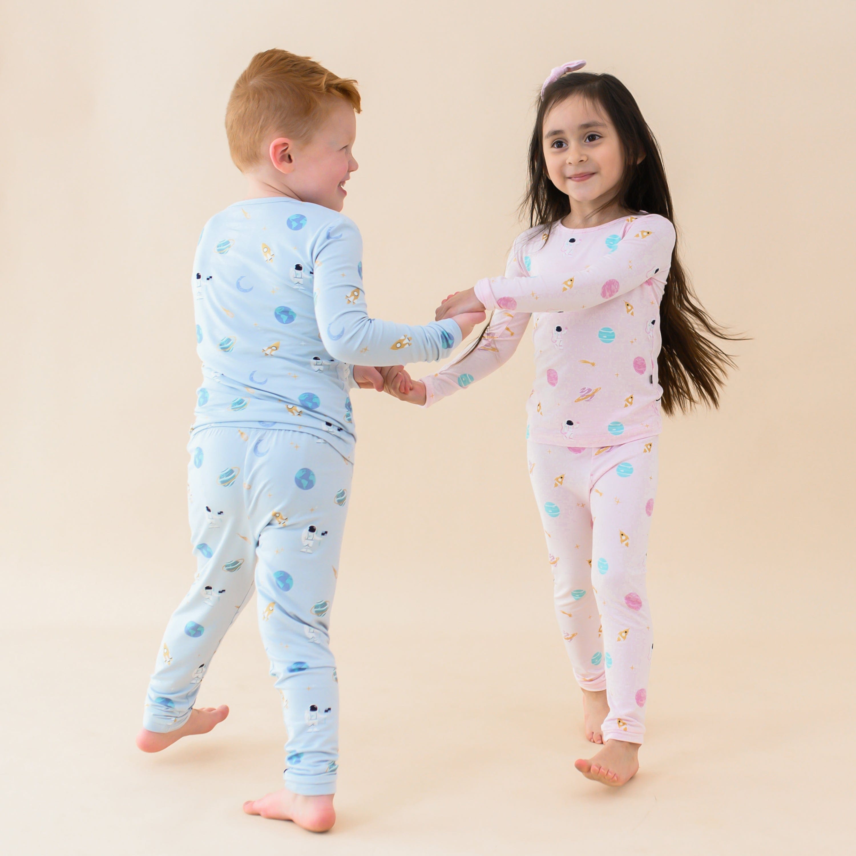 Women's Long Sleeve Pajama Set - Soft Floral Print Sleepwear with Sakura Space Design | Cozy Nightwear for Lounge, Sleep & Relaxation at Home