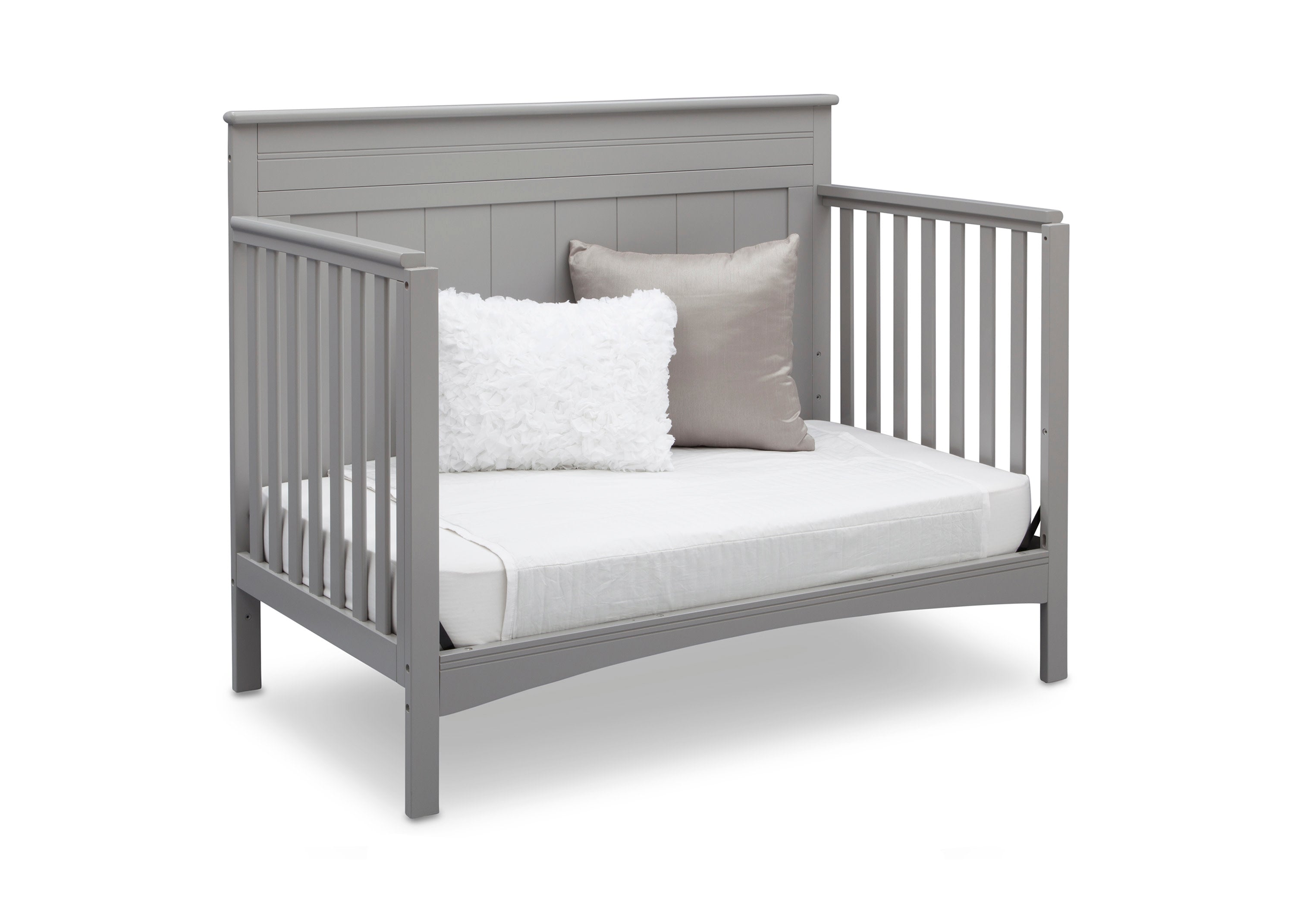 4-in-1 Convertible Baby Crib - White Wooden Nursery Bed with Toddler Rail - Grows with Your Child from Infant to Full-Size Bed - Perfect for Modern Nursery & Kids Bedroom Decor