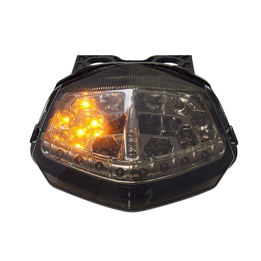 KYN Kawasaki Ninja 250 2008-2012 LED Tail Light Assembly with Integrated Brake & Turn Signals - High Visibility Motorcycle Safety Light for Night Riding & Urban Commuting