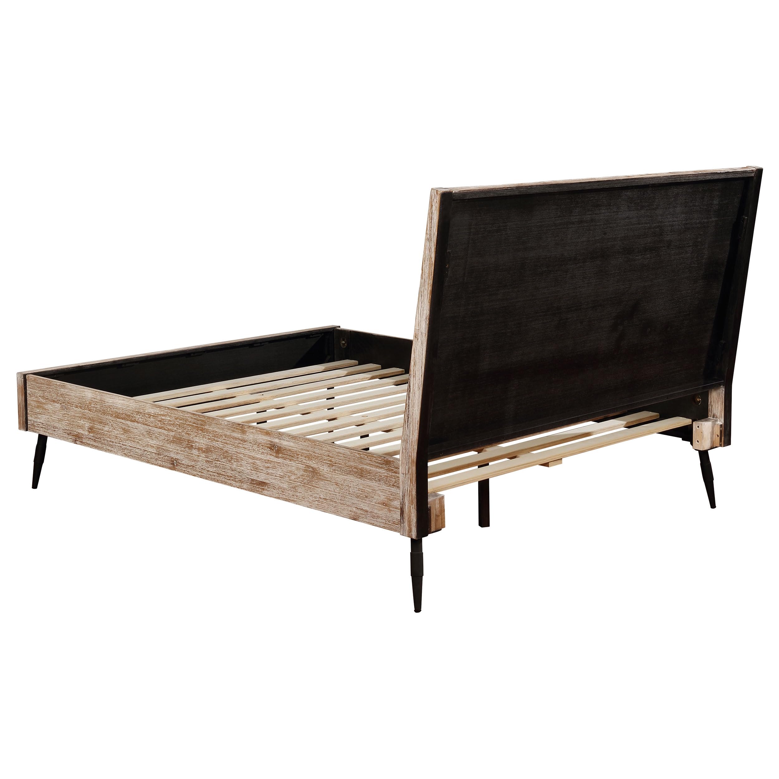 Coaster Home Furnishings Marlow Farmhouse Wood Queen Size Panel Bed Frame with 50-inch Headboard - Rustic Rough Sawn Platform Bed for Bedroom, Guest Room & Farmhouse Decor