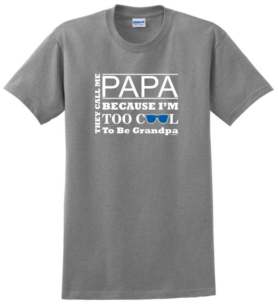 Custom 'Too Cool to Be Grandpa' Personalized Name T-Shirt - Funny Family Reunion Gift for Grandfathers & Father's Day
