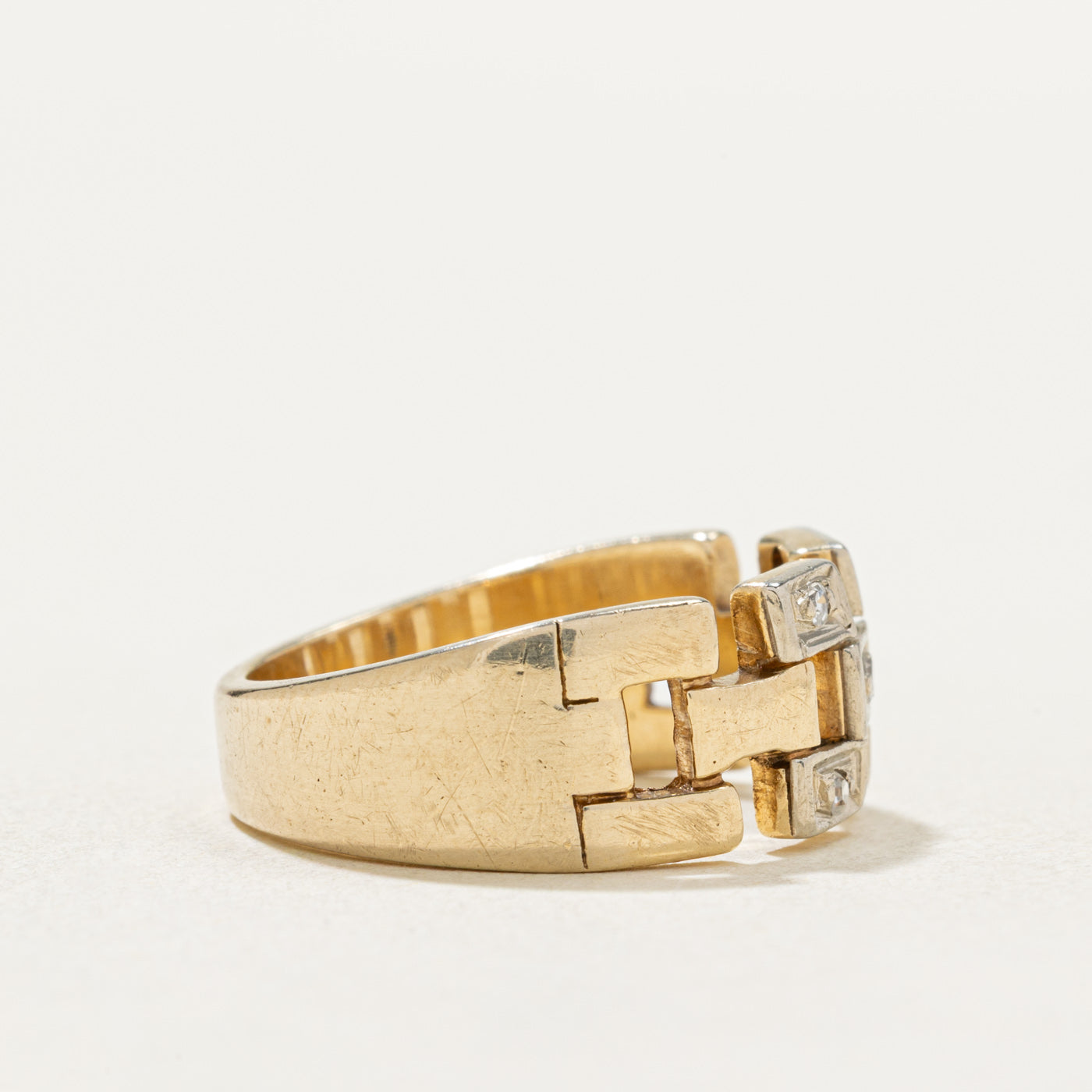 10K Gold Diamond Panther Chain Ring for Women - 0.40ctw Genuine Diamond Jewelry - Size 6.75 - Elegant Statement Ring for Parties, Date Night & Special Occasions