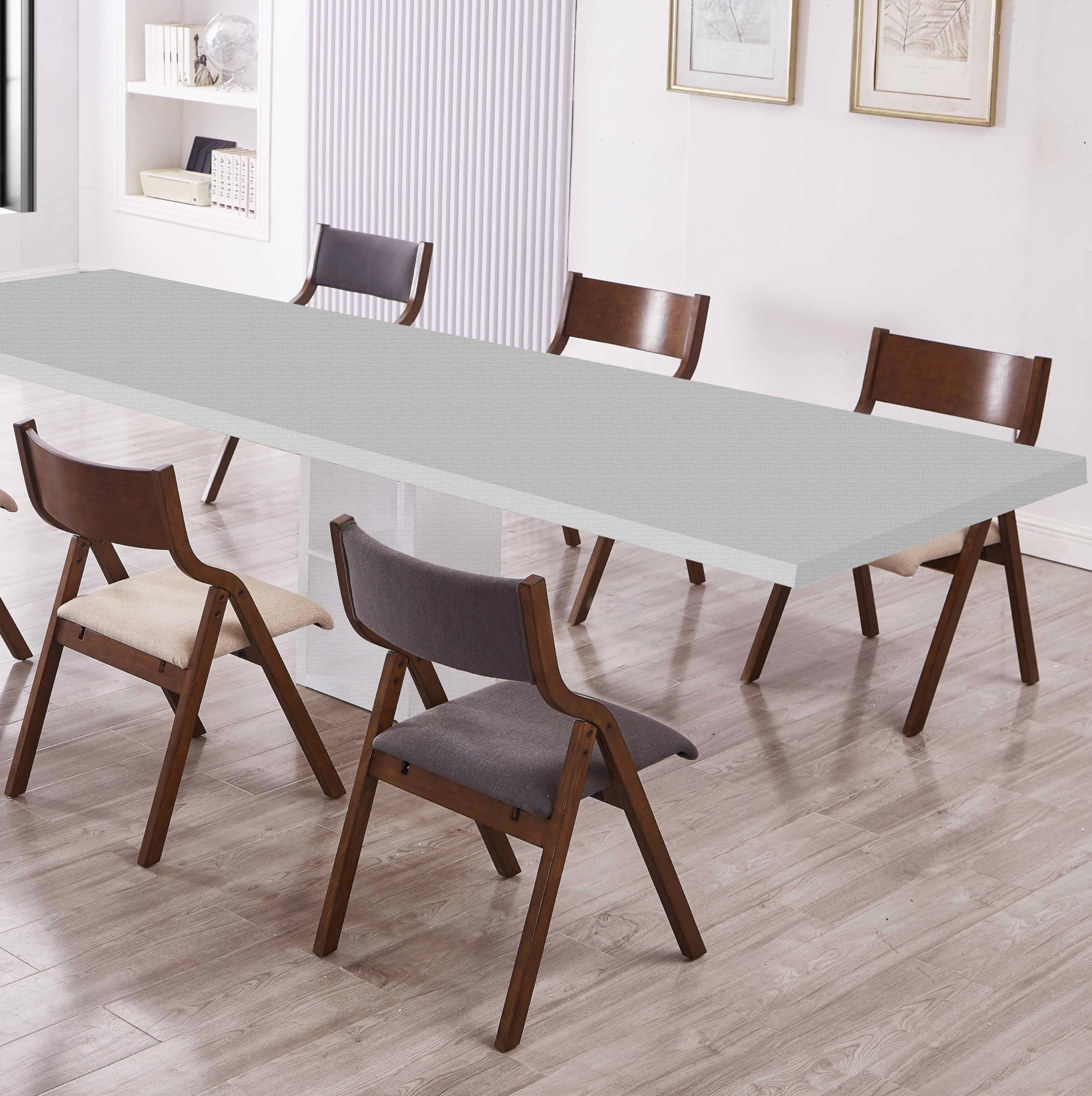 Modern Folding Chairs Set of 2 - Upholstered Kitchen & Dining Chairs with Walnut Finish | Space-Saving Seating for Small Apartments, Outdoor Events & Extra Guest Accommodations