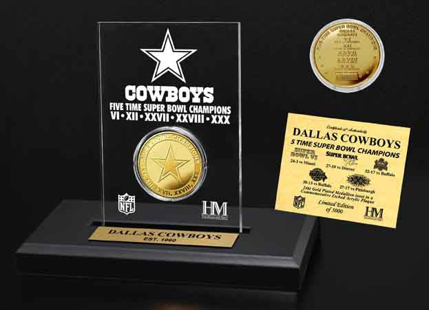 Dallas Cowboys 5x Super Bowl Champions Commemorative Acrylic Plaque - Perfect for Sports Memorabilia Collection, Man Cave Decor, and Football Fan Gifts