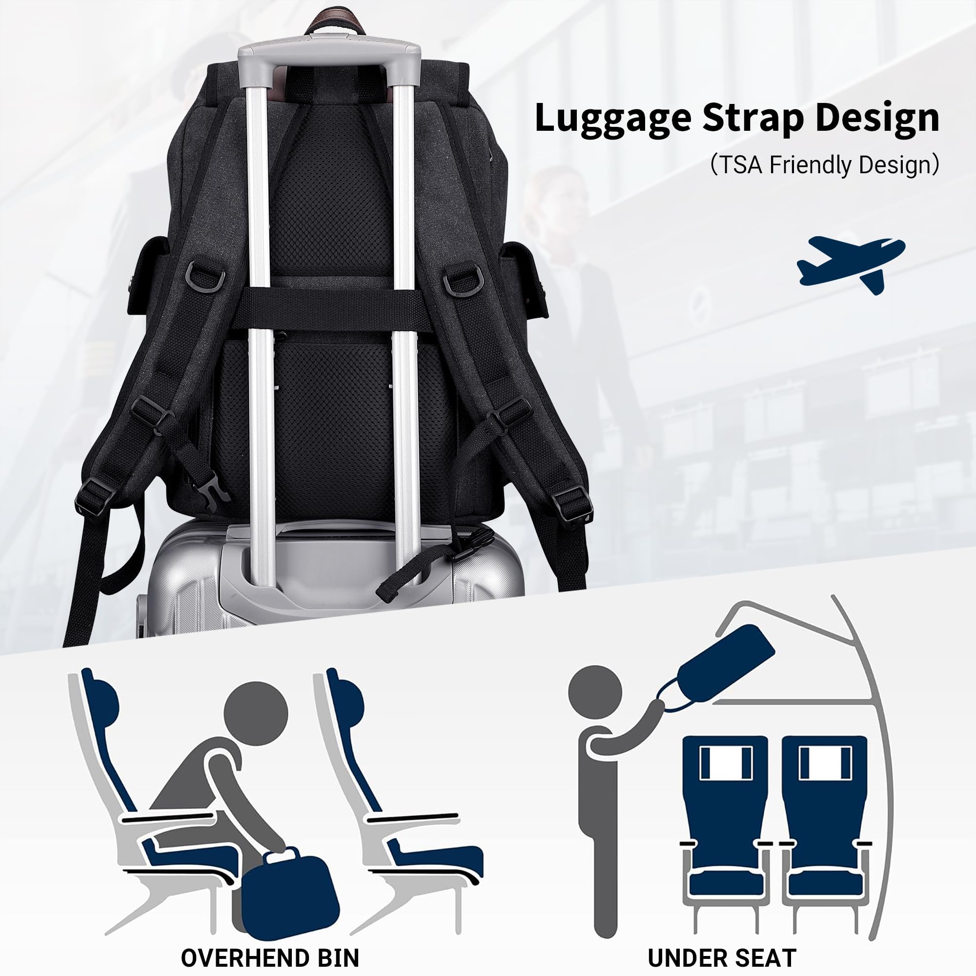 Vintage Canvas Backpack for Men - High Capacity Travel Rucksack for Hiking & Daily Use
