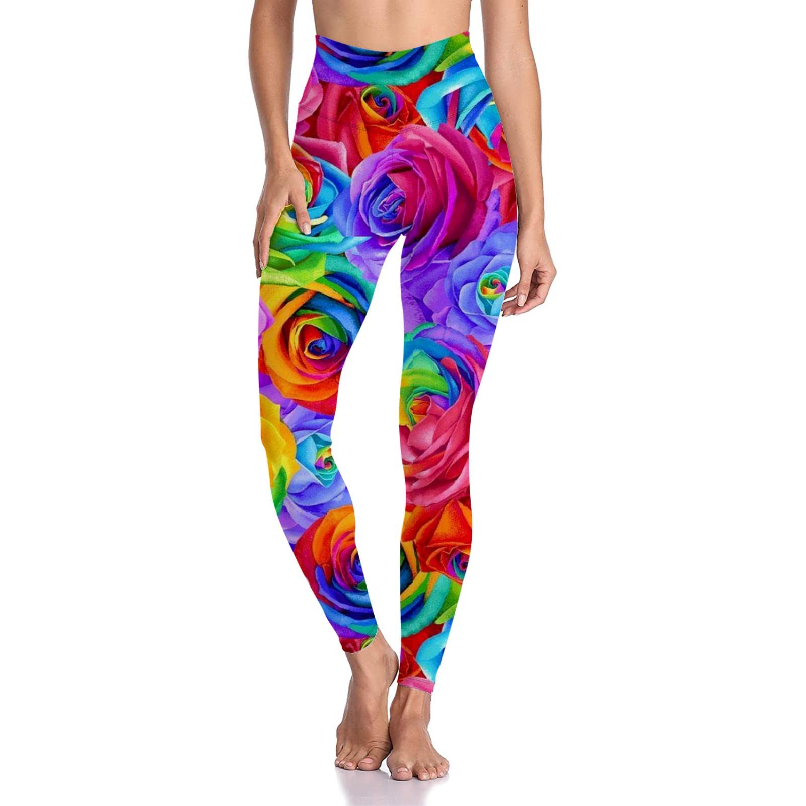 80s Tiger Print Leggings for Women - Soft Stretchy Yoga & Workout Pants