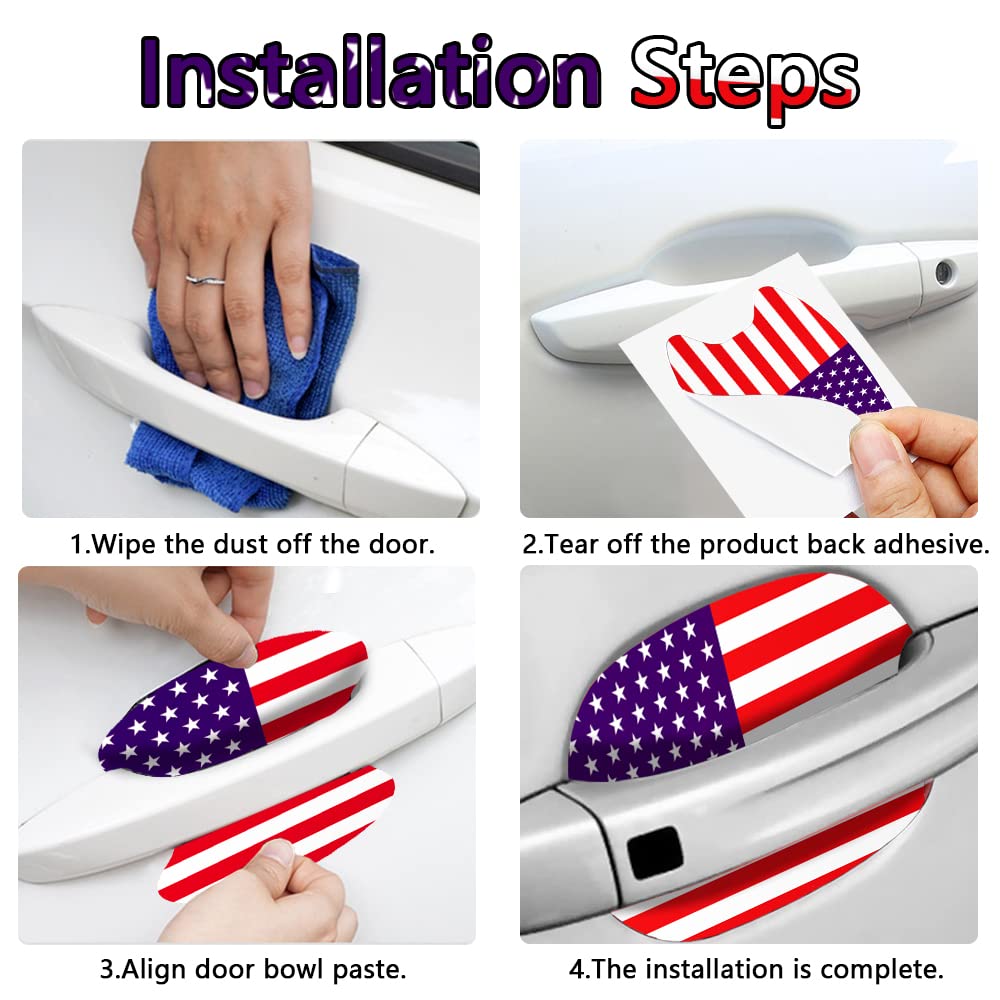 HAOBO 4PCS Universal Car Door Handle Scratch Protectors - Anti-Scratch Vehicle Door Cup Protector Film for Most Cars | Exterior Accessories to Prevent Scratches & Dents (Perfect for Parking Lots, Car Washes & Daily Use)