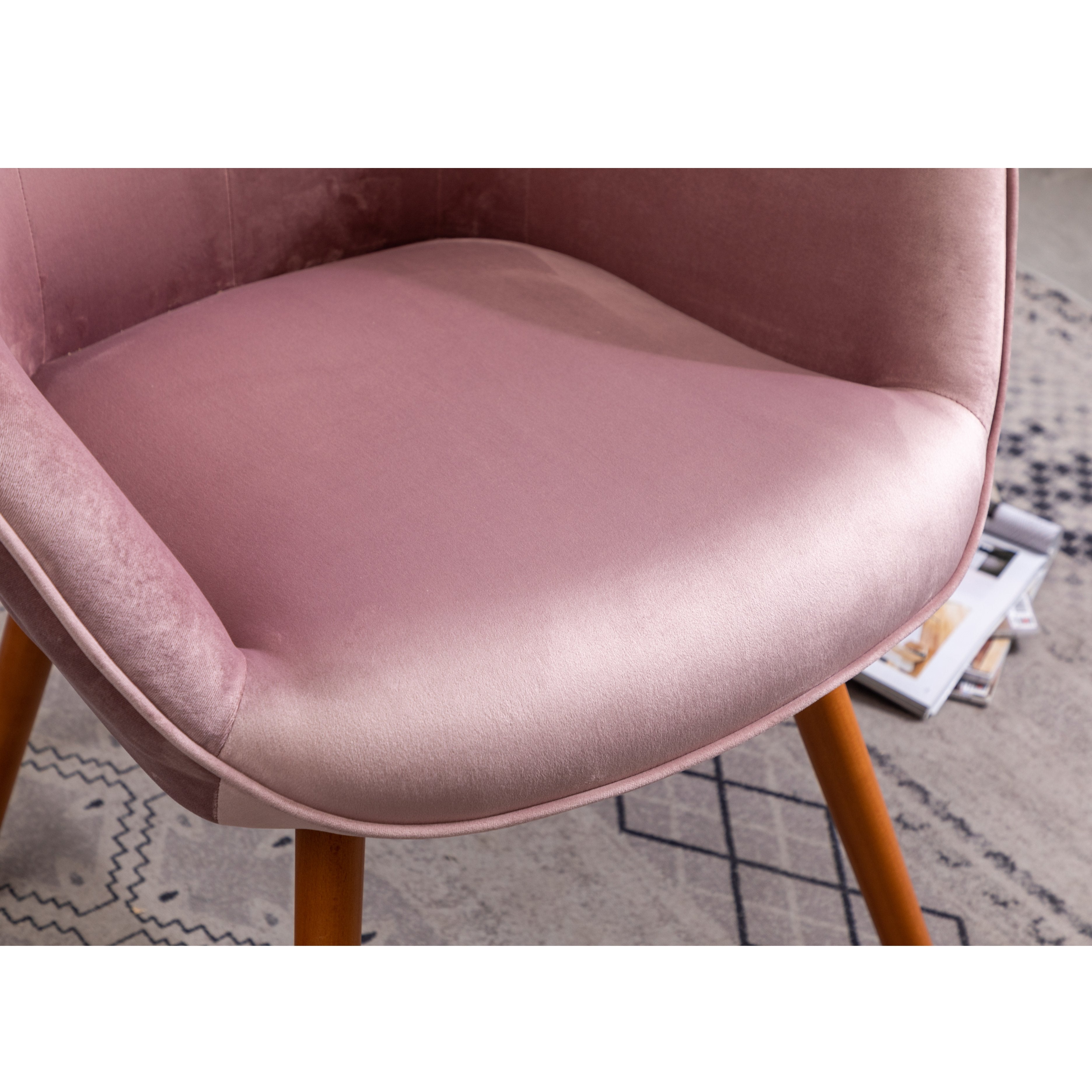 Roundhill Furniture Doarnin Contemporary Silky Velvet Tufted Button Back Accent Chair - Modern Living Room Seating for Home Office, Lounge & Bedroom Decor