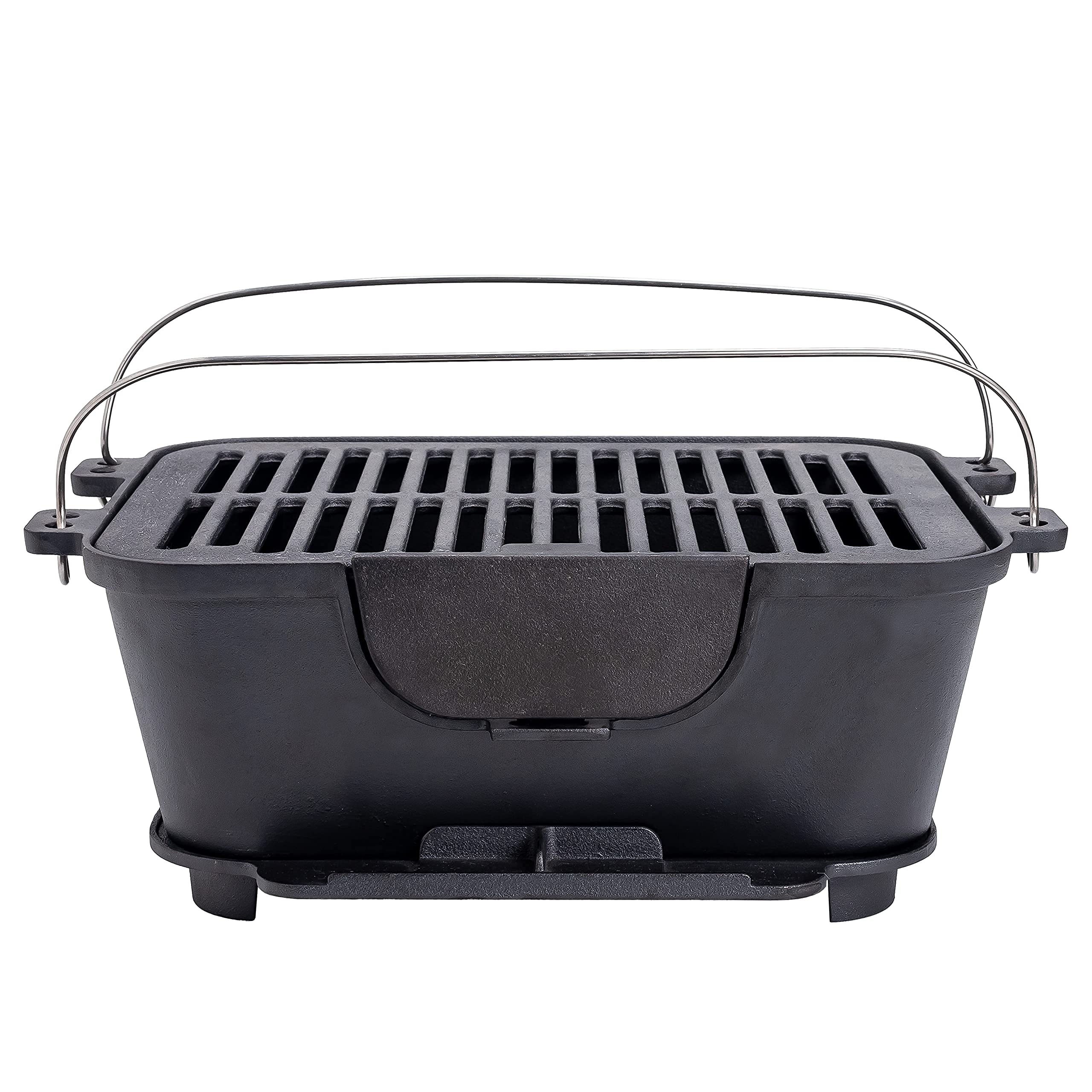 Bruntmor 2-in-1 Pre-Seasoned Square Cast Iron Reversible Grill & Griddle - Heavy Duty Cookware for Single Burner Stoves, Camping & Outdoor Cooking - Perfect for Pancakes, Steaks & BBQ at Home or Picnics
