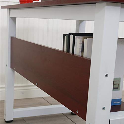 110cm Modern Wooden Computer Desk with Shelves - Home Office Desk for Workstation, Study & Gaming - Ergonomic Design for Comfort & Productivity