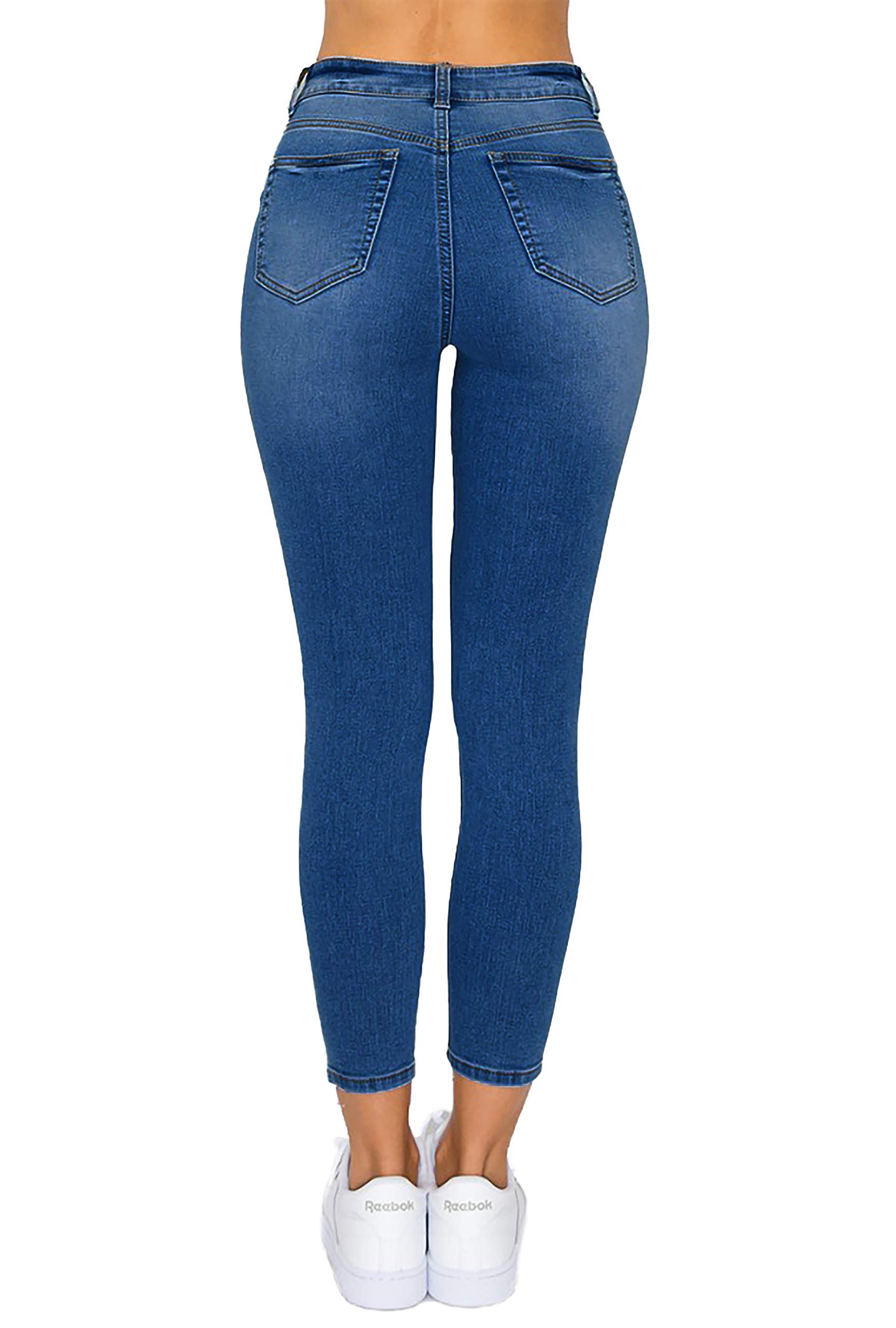Women's High Waisted Skinny Jeans - Stretch Comfy Knit Denim Ankle Pants for Casual Wear & Everyday Outfits