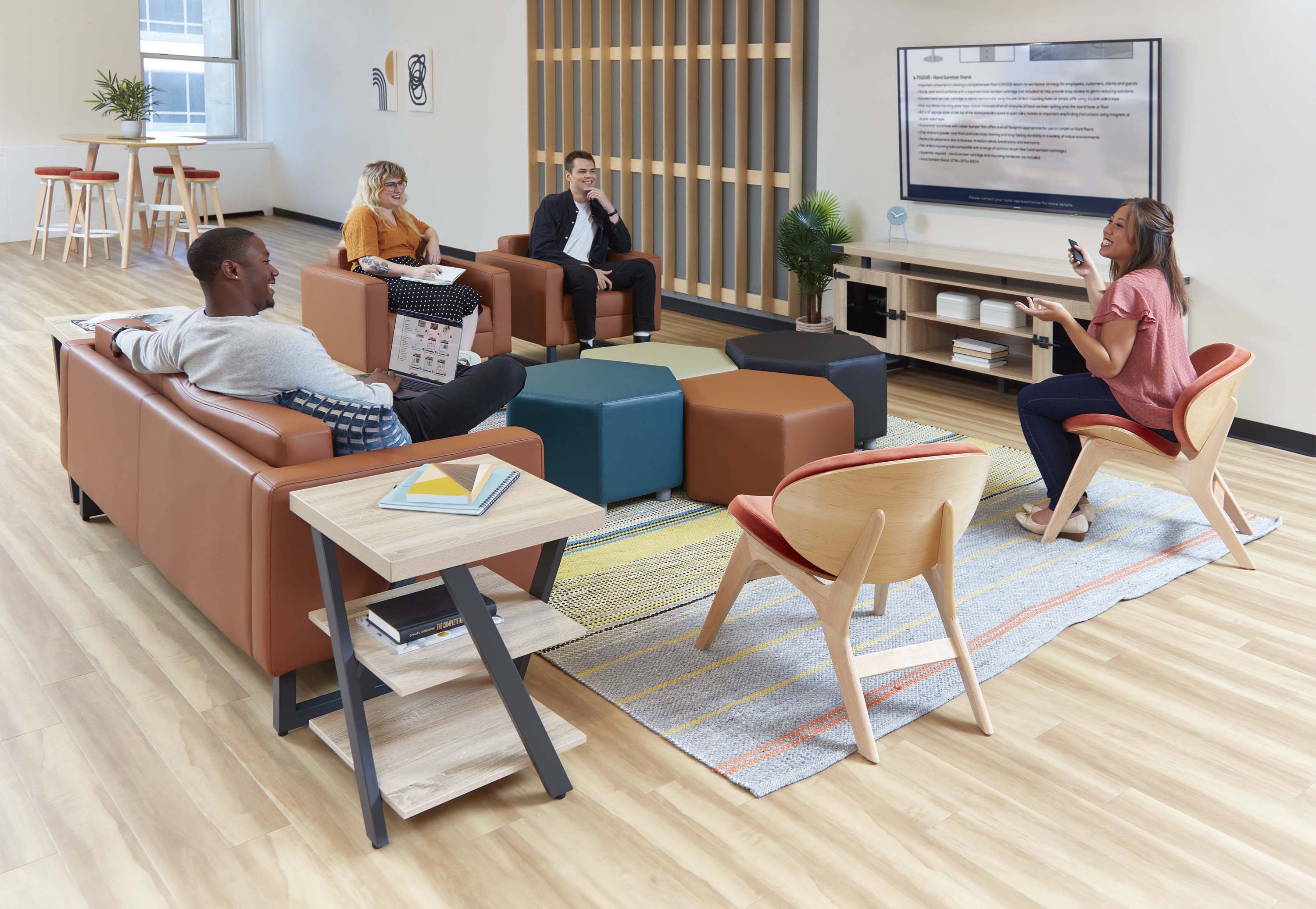 Safco Mirella Lounge Settee with Legs Included [1731MRL2] - Modern Office Seating for Reception Areas & Waiting Rooms
