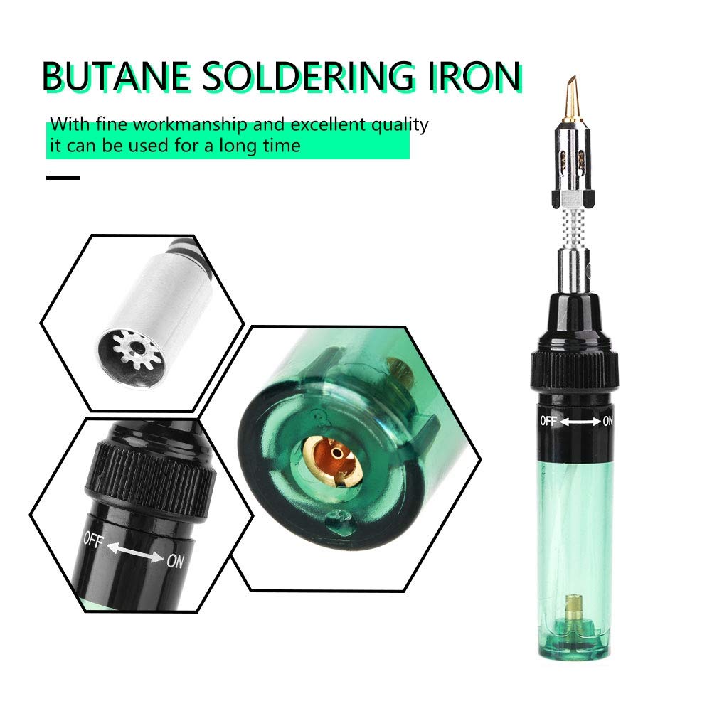 **Refillable Cordless Butane Soldering Iron & Torch Kit - 1300°F Portable Gas Soldering Tool for Automotive, Electronics, PC Repair & Home DIY - 40 Min Runtime - Perfect for On-the-Go Repairs & Crafting**