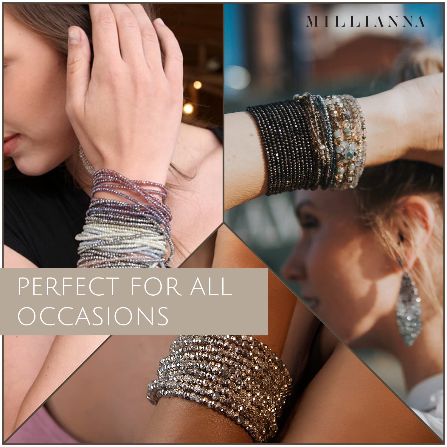 Handmade 2-in-1 Adjustable Necklace & Bracelet Set with Micro Cut Crystals - Elegant Layering Jewelry for Women - Perfect for Weddings, Date Nights & Everyday Wear