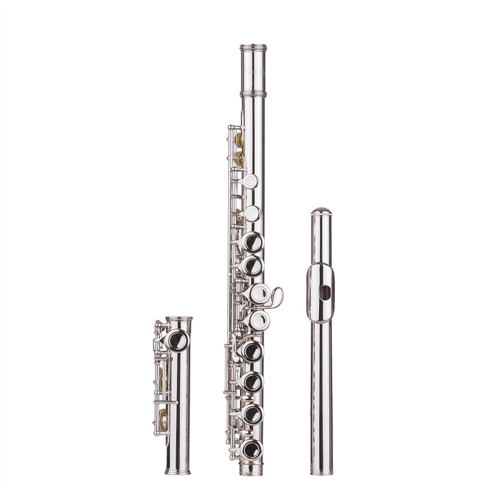 ZUZU 16-Hole C Key Flute Kit - Professional Concert Flute with Closed Holes, Strap, Cleaning Cloth, Rod, Gloves & Screwdriver - Includes Carry Bag for Beginners - Perfect for Music Practice, School Band & Home Performance