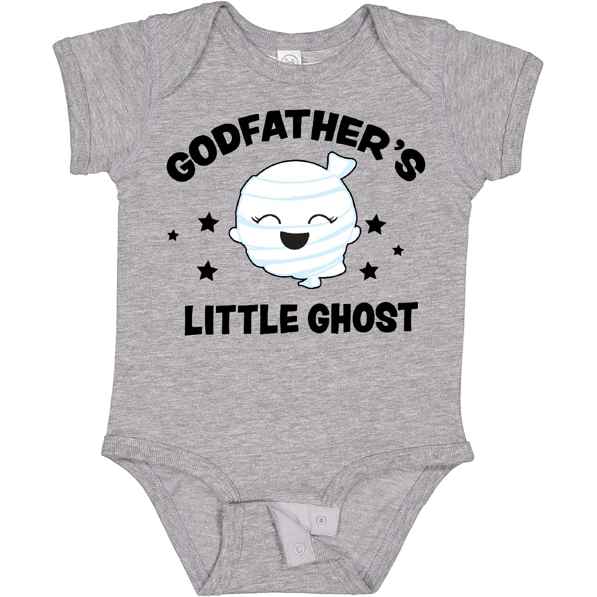 Inktastic Cute Godfather's Little Ghost with Stars Baby Bodysuit - Soft Cotton Infant Onesie for Halloween, Birthday & Family Photos | Perfect Baby Shower Gift & Newborn Outfit