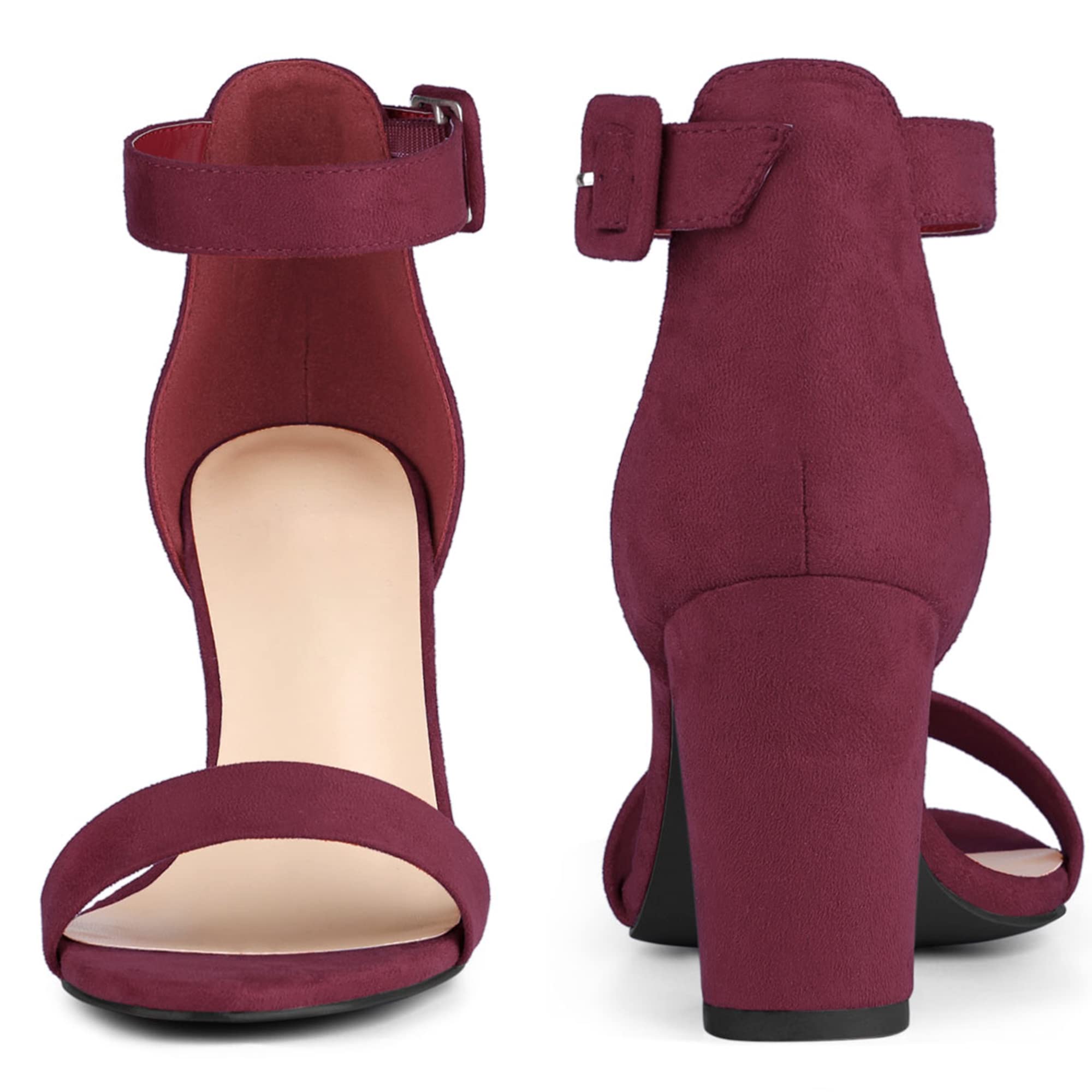 Perphy Women's Chunky High Heel Sandals with Ankle Strap - Open Toe Summer Dress Shoes for Weddings, Parties & Date Nights