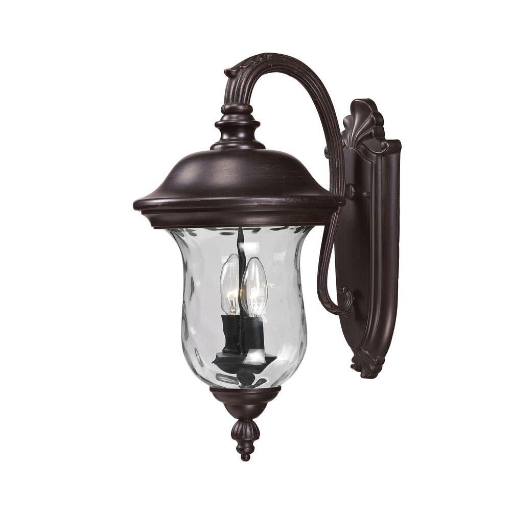 Z-Lite 534M-RBRZ Armstrong Outdoor Wall Light - Durable Aluminum Frame with Bronze Finish & Clear Water Glass Shade - Perfect for Porch, Patio, Garden, and Exterior Home Lighting