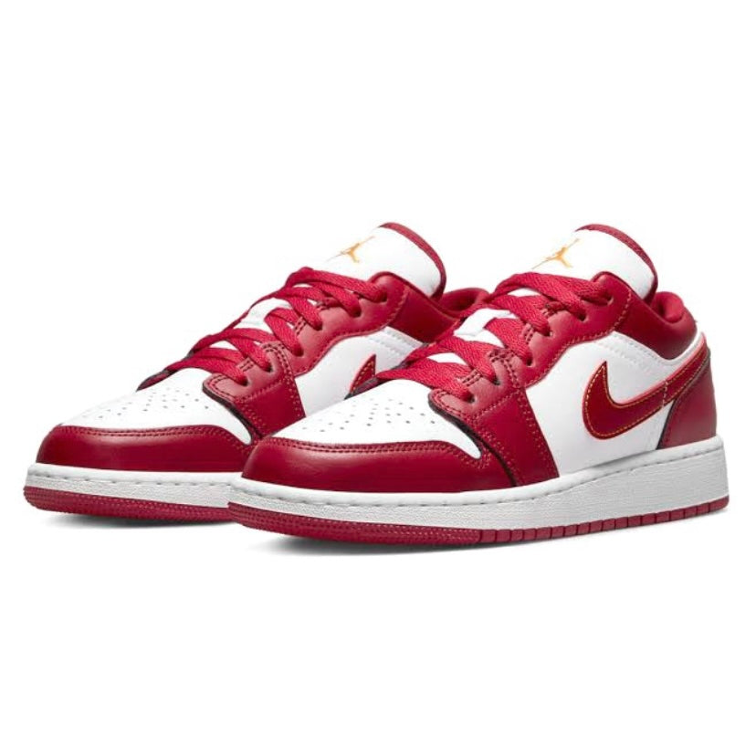 Air Jordan 1 Low GS Sneakers - Cardinal Red & White Basketball Shoes for Girls - Perfect for School, Sports & Casual Wear