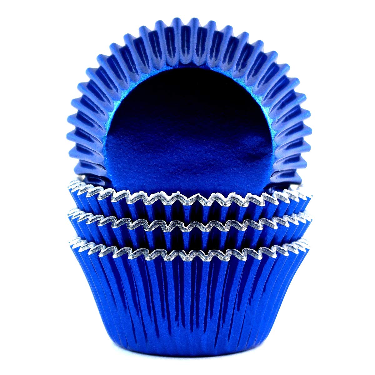 Eoonfirst Standard Foil Cupcake Liners - 100 Pack Navy Blue Baking Cups for Muffins, Cupcakes & Party Desserts | Reusable & Non-Stick Baking Supplies for Home, Bakery & Special Occasions