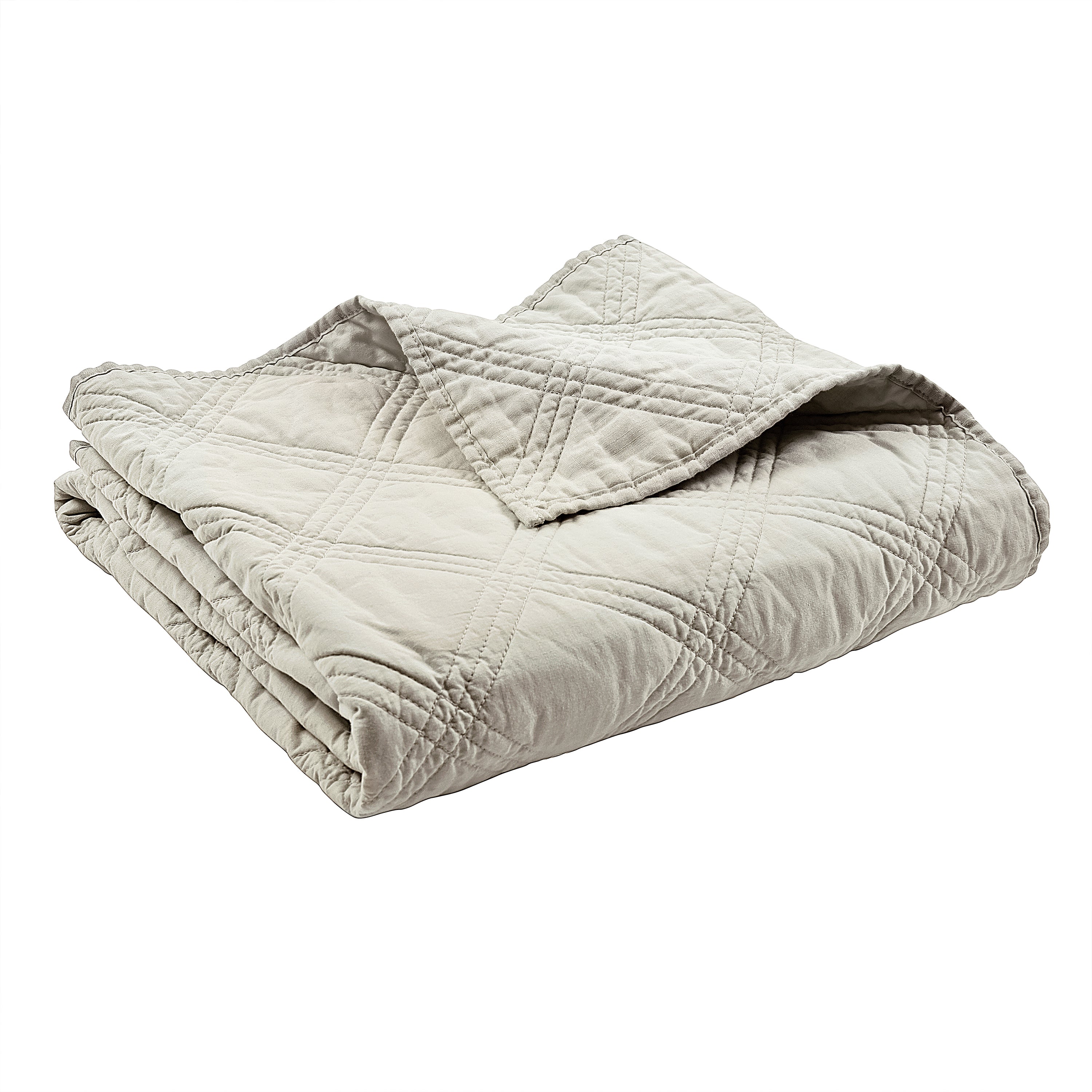 Soft Washed Linen Quilted Throw Blanket - Lightweight & Breathable for All Seasons - Perfect for Sofa, Bed, or Outdoor Picnics