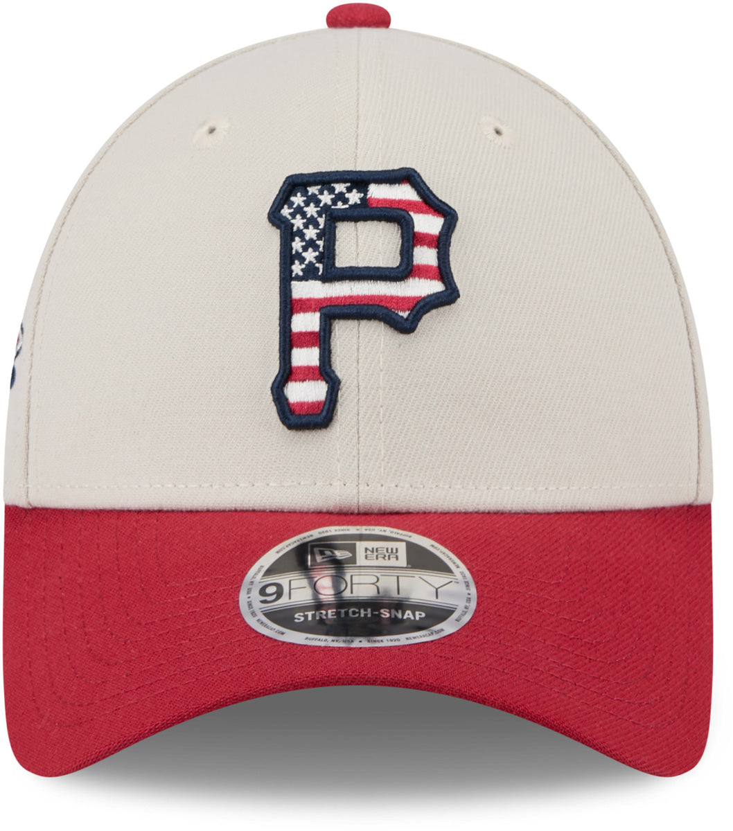 Pittsburgh Pirates New Era 9Forty MLB 2024 July 4th Patriotic Baseball Cap - Official Team Logo Adjustable Snapback Hat for Baseball Fans & 4th of July Celebrations