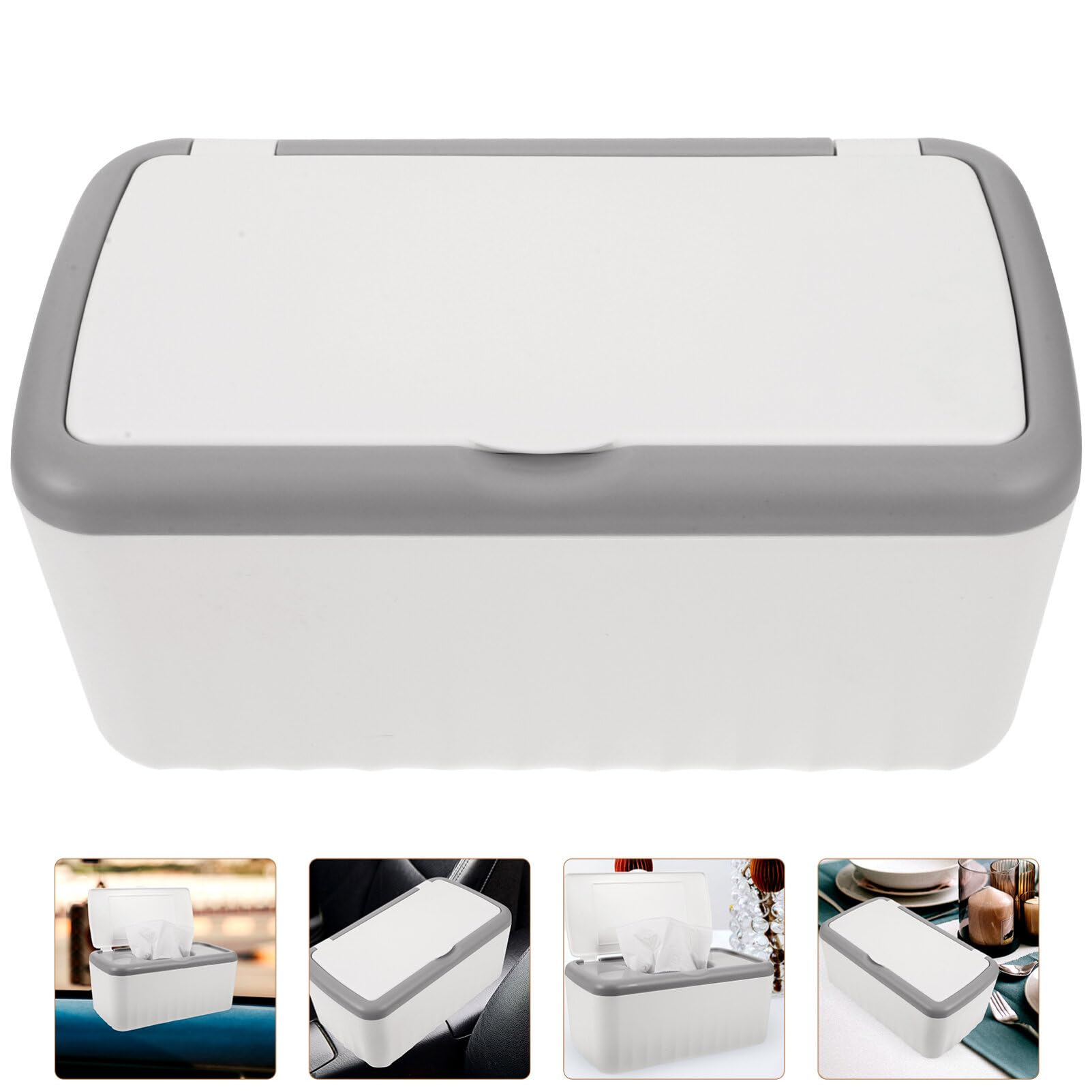 Luxshiny Baby Wipes Dispenser - Plastic Storage Box with Lid for Facial Tissues & Wipes | Portable & Hygienic Solution for Diaper Changes, Nursery, Travel & On-the-Go Use