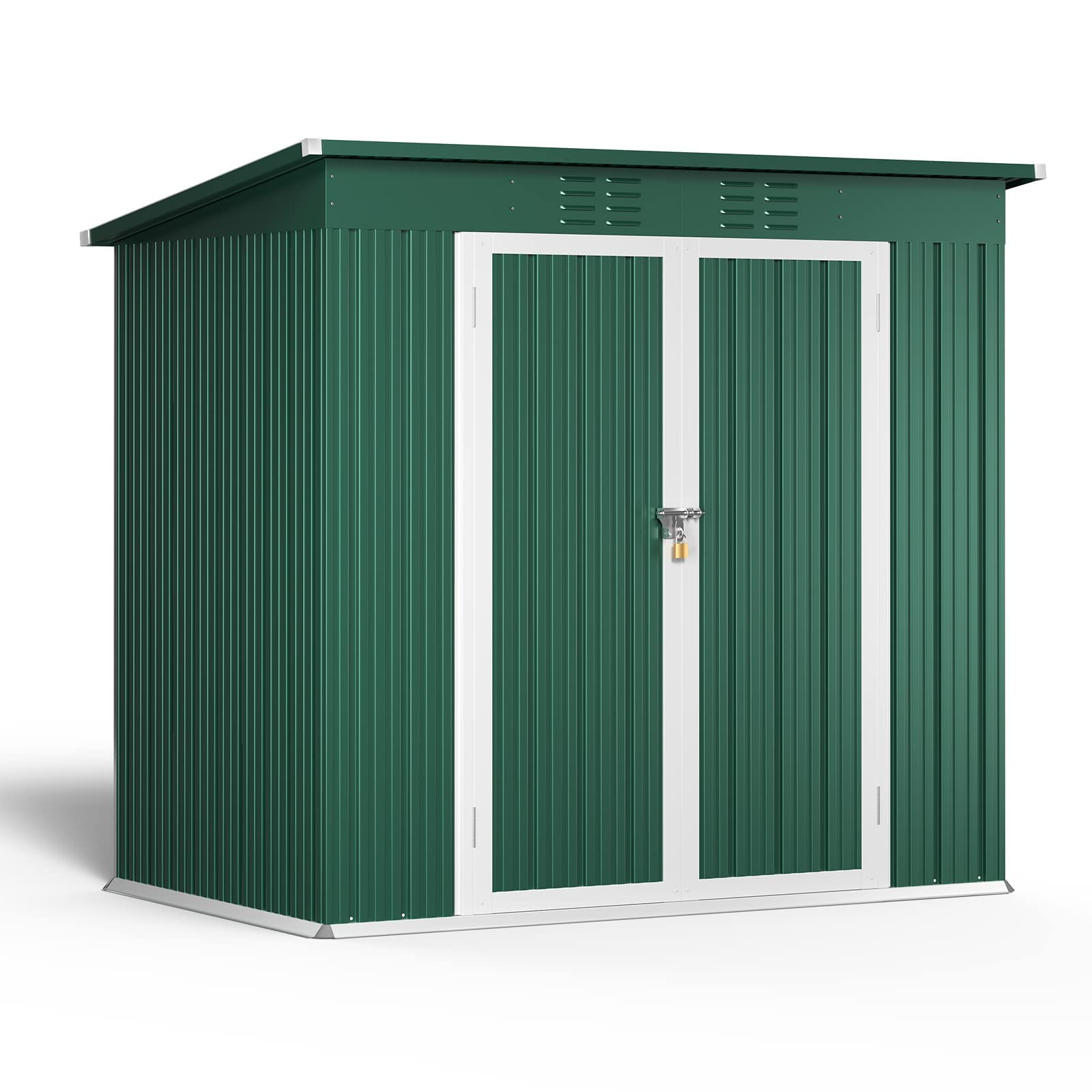 Bealife 6' x 4' Outdoor Storage Shed - Heavy Duty Metal Garden Shed with Double Lockable Doors, Waterproof & Rustproof Tool Storage Cabinet for Backyard, Patio, Lawn (Green) | Perfect for Storing Gardening Tools, Lawn Equipment & Seasonal Items