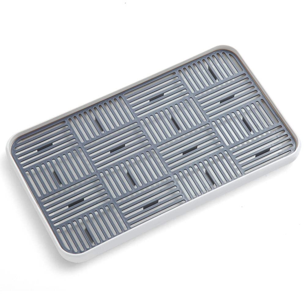 TOYOREY Double Drain Tray for Cups - Rectangular Water & Tea Cup Holder, Kitchen Sink Drying Rack, Countertop Organizer for Home, Living Room & Kitchen | Perfect for Dish Drying, Counter Space Saving & Tableware Storage