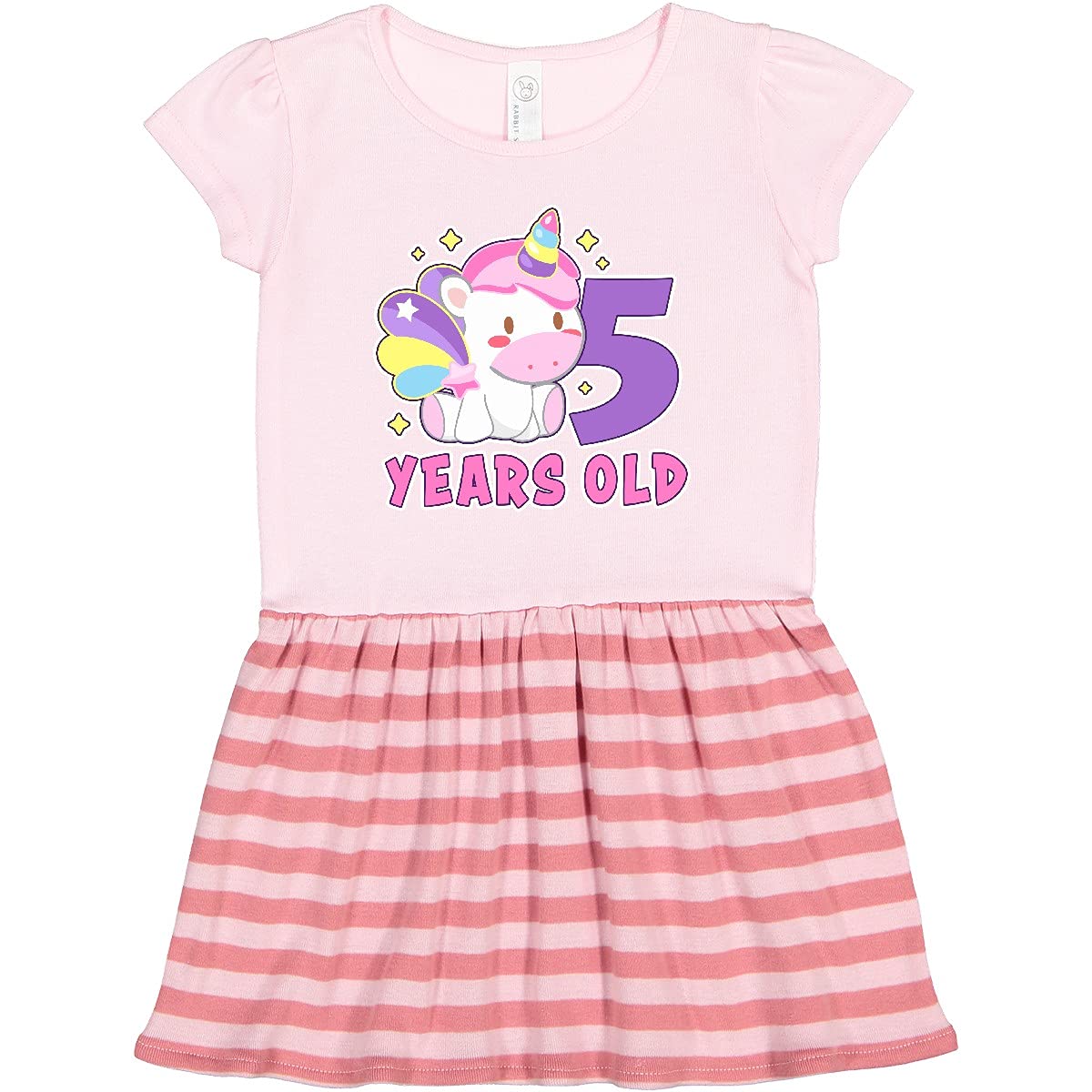 Inktastic Girls 5th Birthday Unicorn Toddler Dress - Cute & Comfortable Party Outfit for Kids Birthday, Photo Shoot & Special Occasions