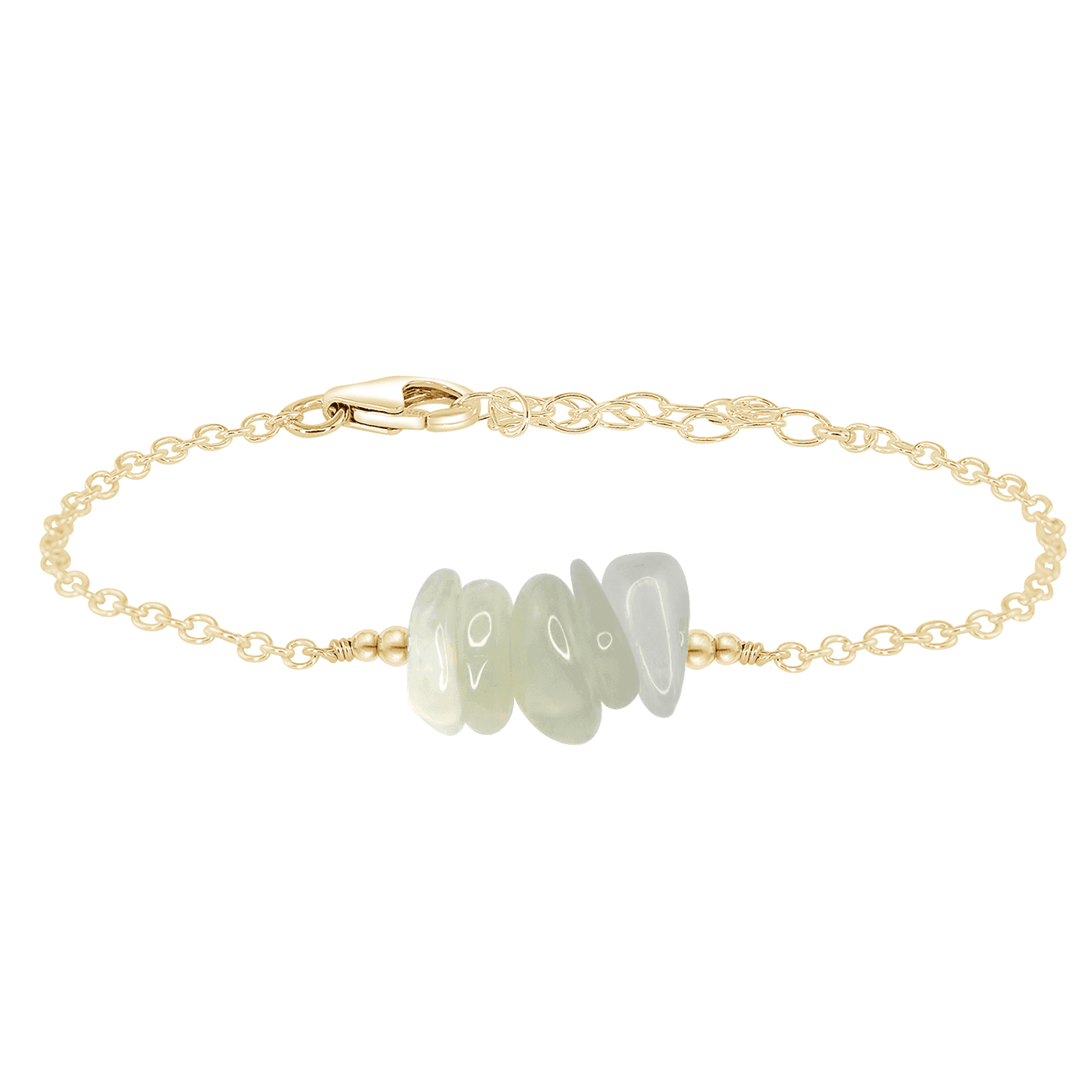 White Moonstone Chip Bead Bar Bracelet | Natural Gemstone Jewelry for Women | Perfect for Yoga, Meditation & Boho Fashion