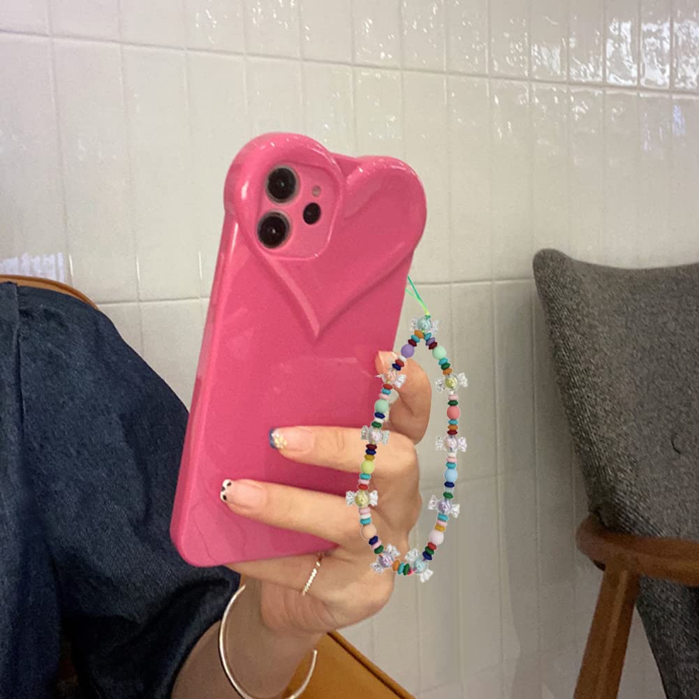 Kawaii Beaded Phone Charm with Pearls & Butterfly - Acrylic Phone Lanyard, Anti-Lost Wrist Strap for iPhone Samsung - Boho Style Accessory for Women Girls | Perfect for Work, School, Travel & Everyday Use