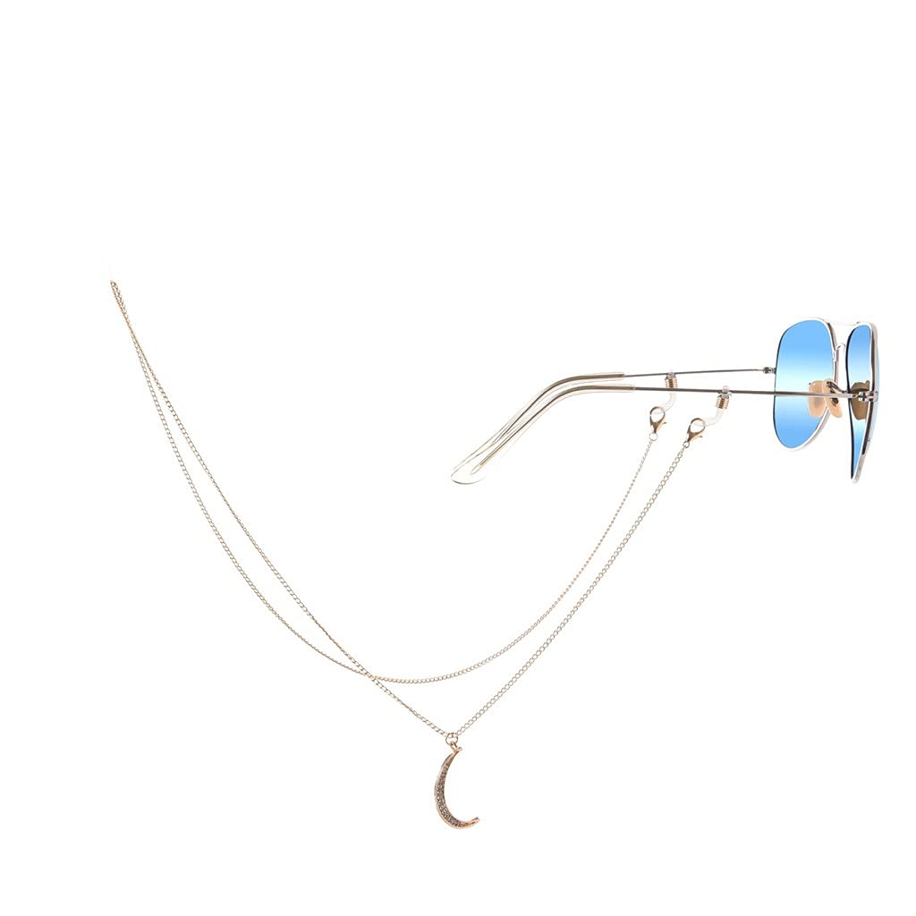 Premium Adjustable Glasses Lanyard for Sunglasses & Eyewear - 70CM Gold Glasses Chain Strap - Secure & Stylish Accessory for Reading, Sports, Travel & Outdoor Activities