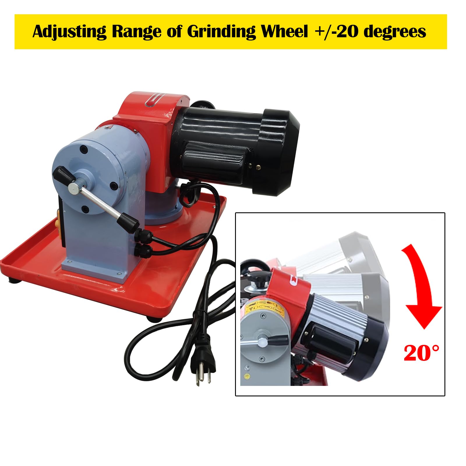 INTBUYING 110V 250W Circular Saw Blade Sharpener with 6 Saw Centerings & 5in Grinding Wheel - Carbide Tipped Saw Blade Grinder Machine for Woodworking & DIY Projects - Perfect for Sharpening Rotary Angle Saw Blades in Home Workshops & Professional Job Sites