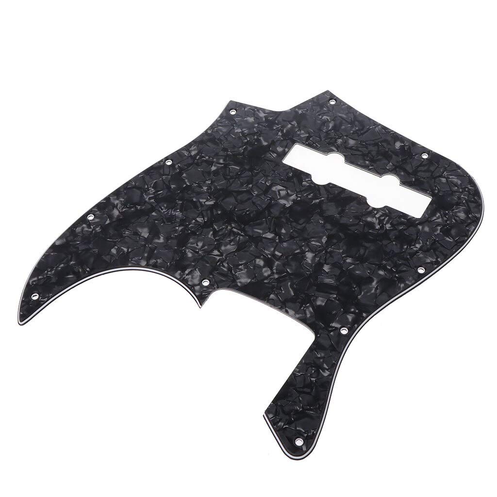 Black Pearl Guitar Pickguard - 3-Ply Scratch Plate for Jazz Bass | Premium Replacement Part for Enhanced Tone & Protection | Perfect for DIY Guitar Upgrades & Repairs