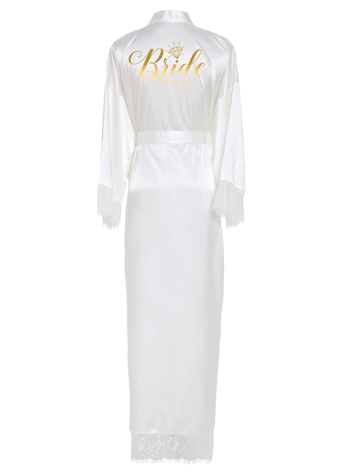 Elegant Long Champagne Satin Robe for Women - Bridal & Bridesmaid Dressing Gown for Wedding Party, Bachelorette, Spa & Special Occasions