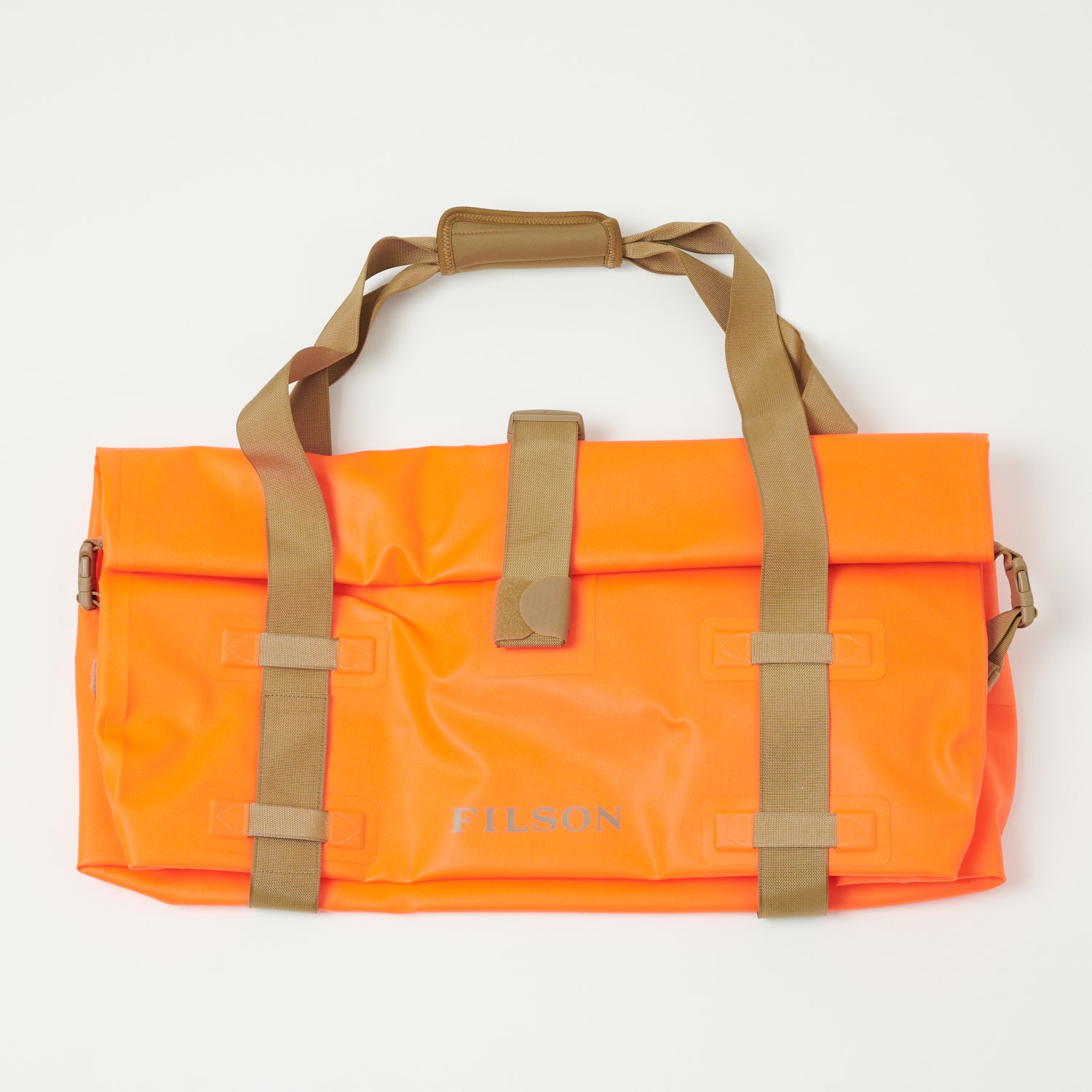 Filson Medium Dry Duffle Bag - Waterproof Travel Duffel Bag for Men & Women, Orange - Perfect for Camping, Gym, Workout & Weekend Getaways