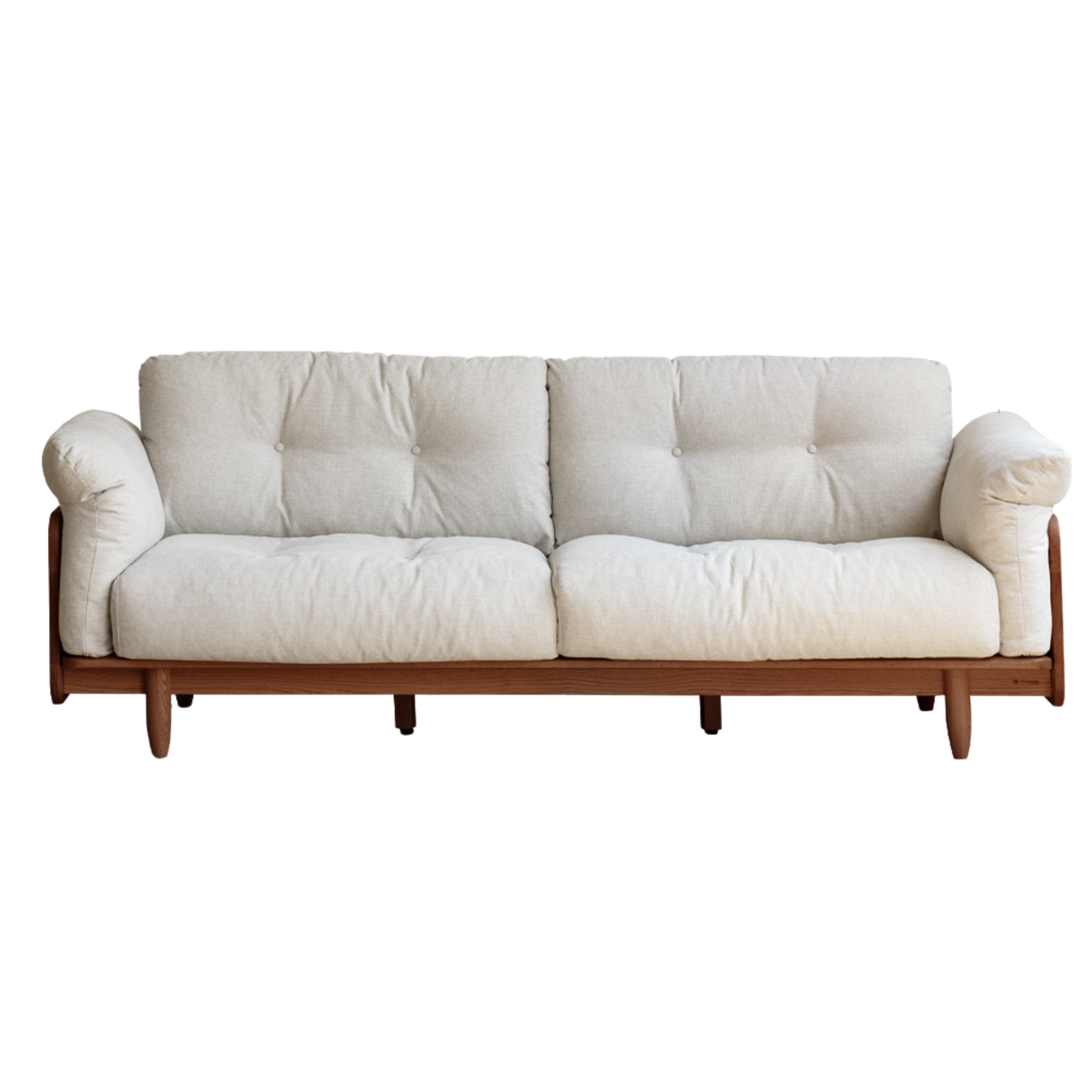 Premium Black Walnut Solid Wood Genuine Leather Sofa - Handcrafted Fabric Sofa for Living Room, Lounge & Office - Modern Comfort Furniture for Home Decor