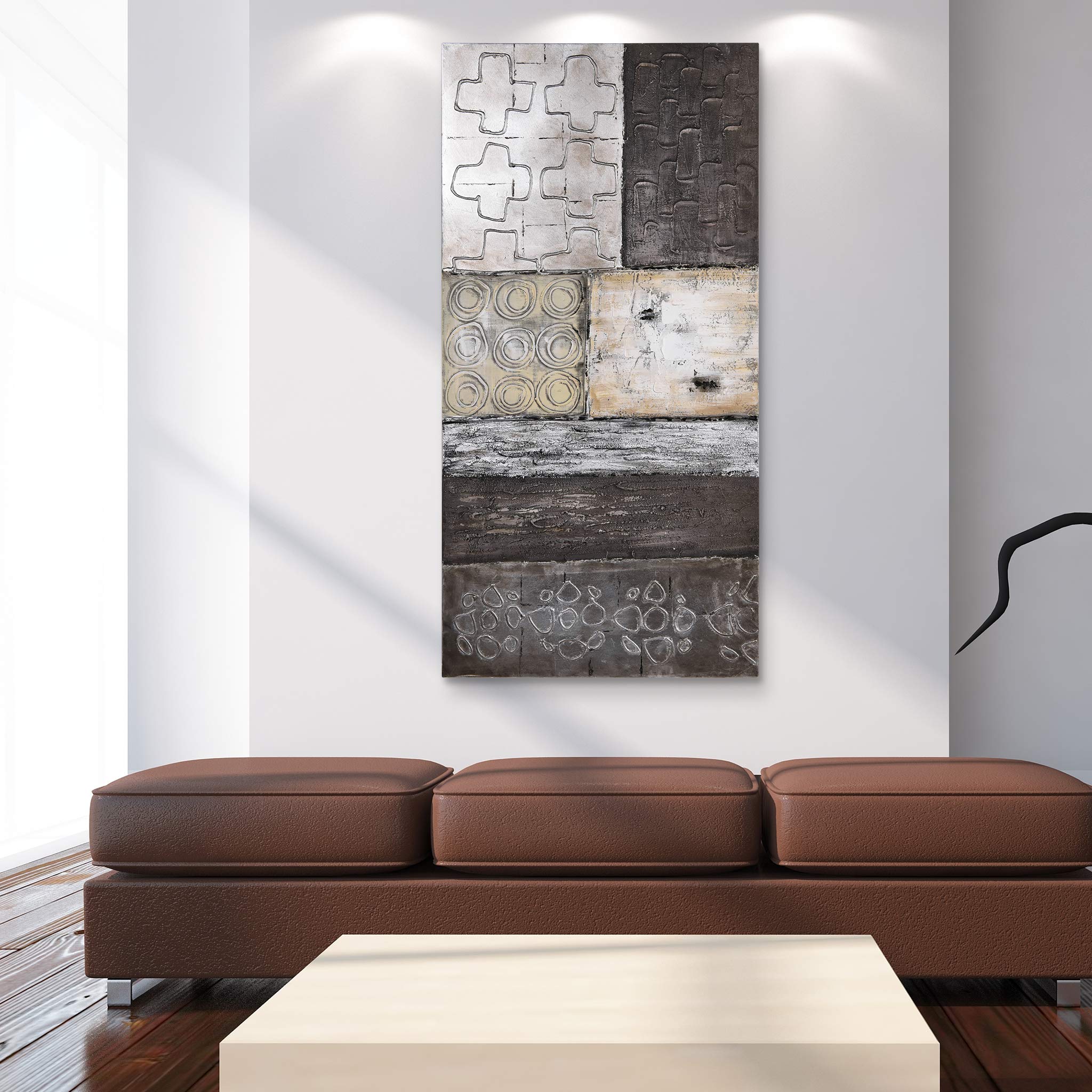 Stacked 2 Textured Metallic Oil Painting by Martin Edwards - Empire Art Direct | Modern Abstract Wall Art for Living Room, Bedroom & Office Decor