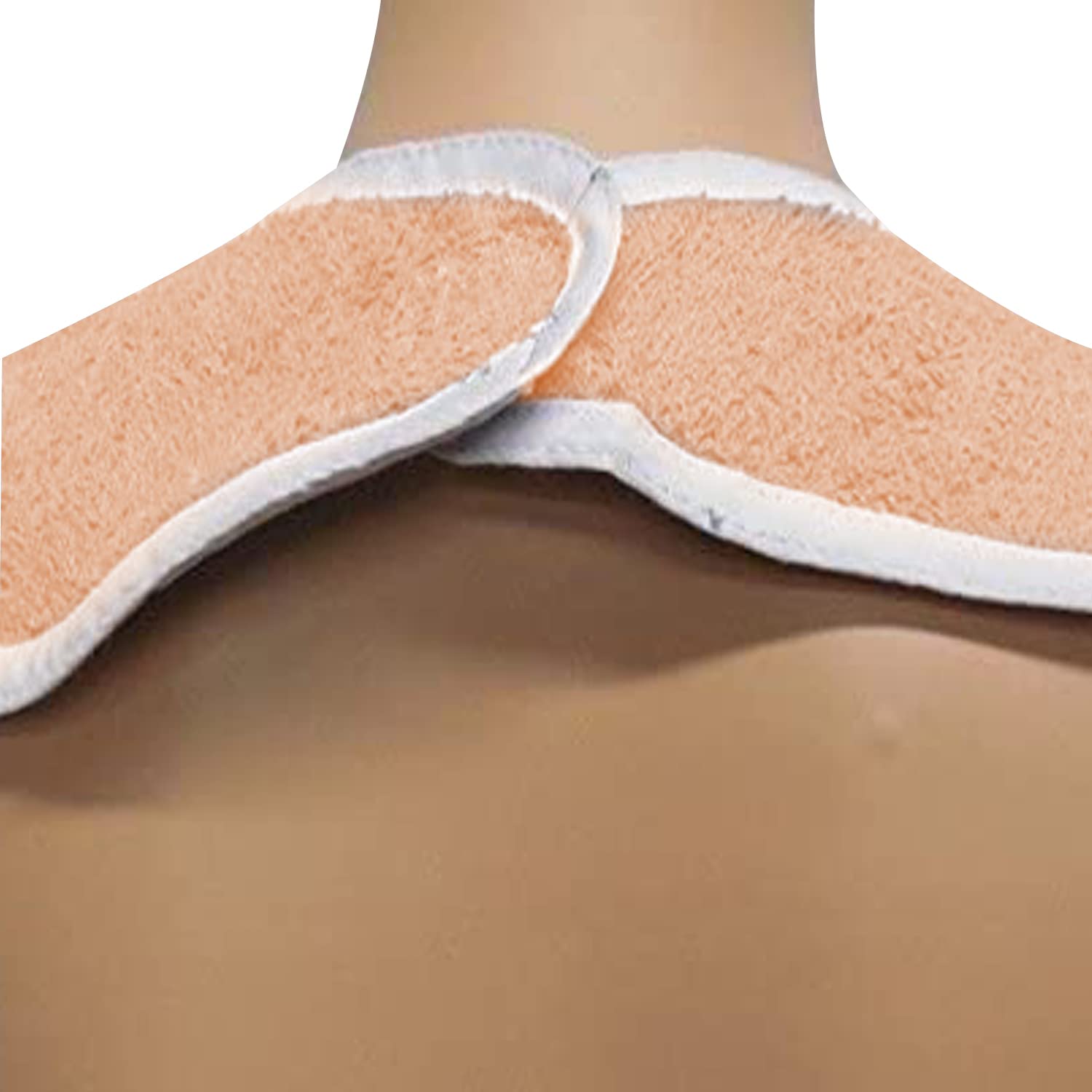 6 Pack Terry Adult Bibs with Velcro Closure - Soft Peach Color for Elderly Care, Dementia Patients & Mealtime Protection - Washable & Comfortable for Daily Use