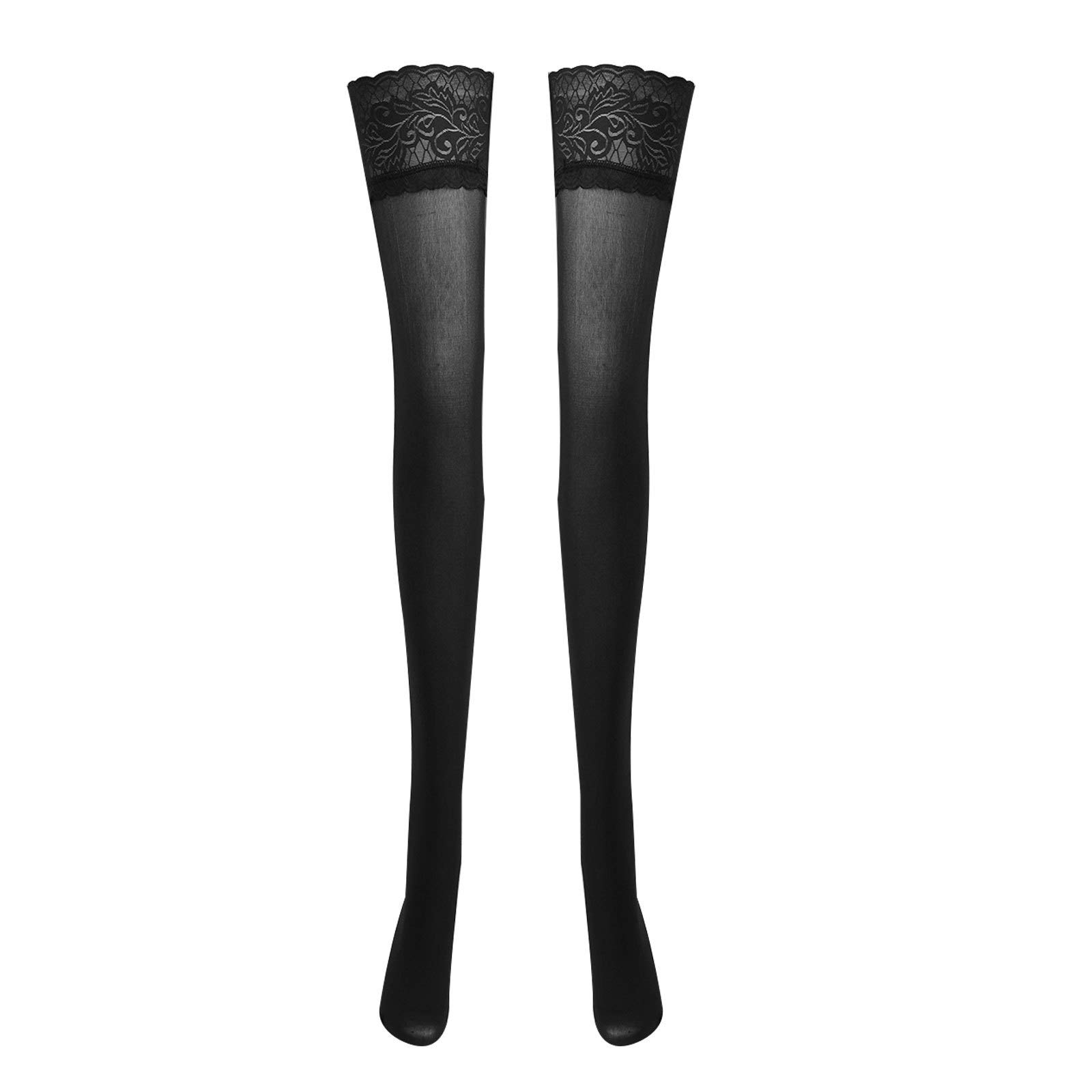 Sexy Lace Ruffle Hollow Out Fishnet Thigh High Stockings - Cute Over Knee Tights for Women, Perfect for Cosplay, Parties & Date Nights