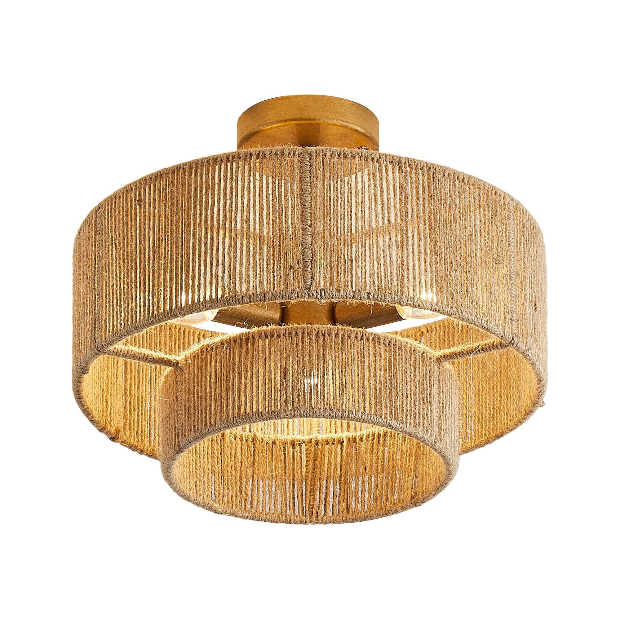 3-Light Traditional Farmhouse Wabi Sabi Flush Mount Ceiling Light - Perfect for Kitchen, Dining Room & Bedroom Lighting